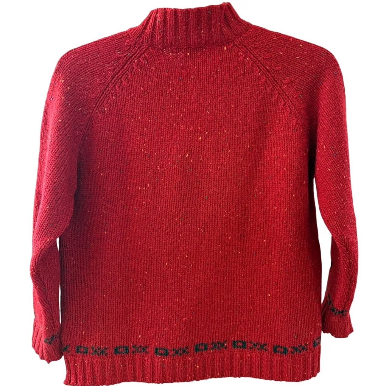 Eddie Bauer VINTAGE Eddie Bauer Sweater M Petite Wool Red Snowflake Mockneck Knit Pullover Women Size M / US 6-8 / IT 42-44 - 2 Thumbnail