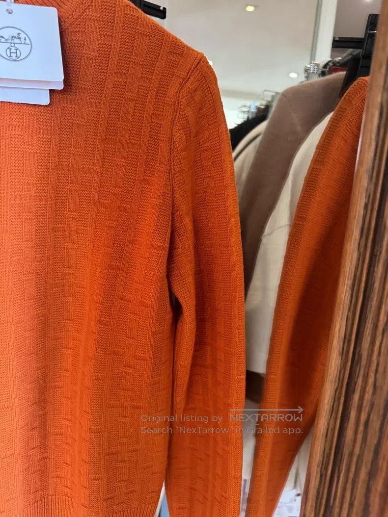 Hermes Hermes Classic Hermès orange knitted sweater Size XS / US 0-2 / IT 36-38 - 3 Thumbnail