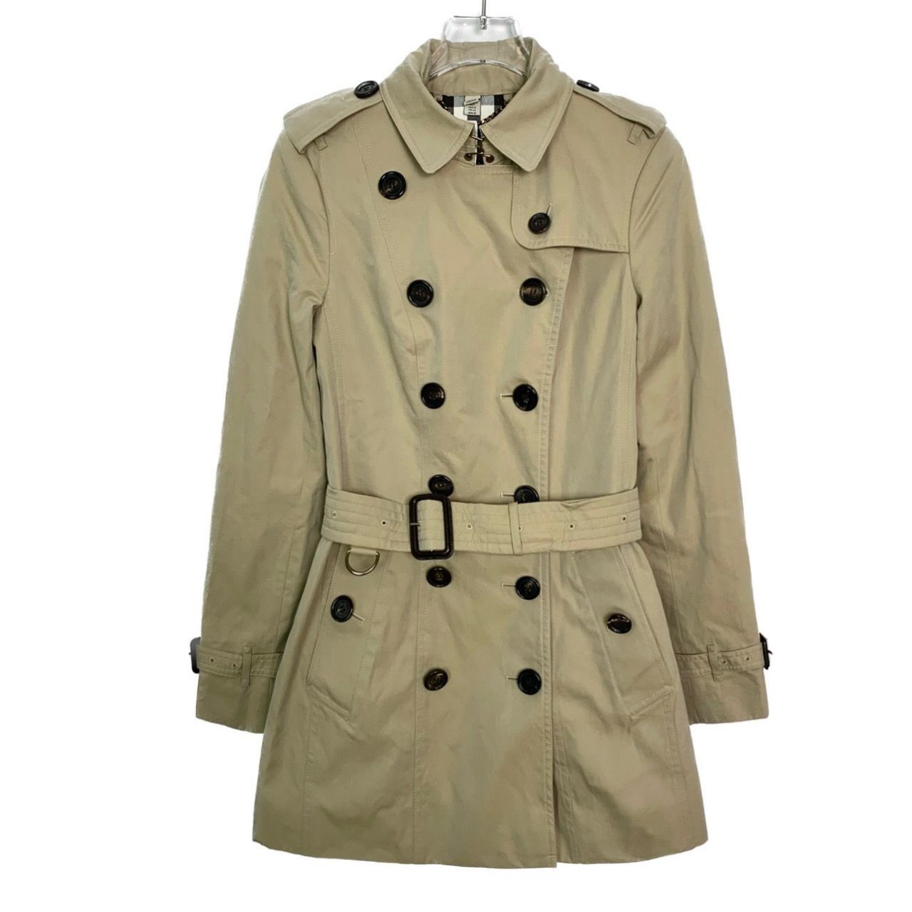 Burberry Burberry Womens Khaki Double-Breasted Trench Coat Size 34 Size XXS / US 00 / IT 34 - 1 Thumbnail