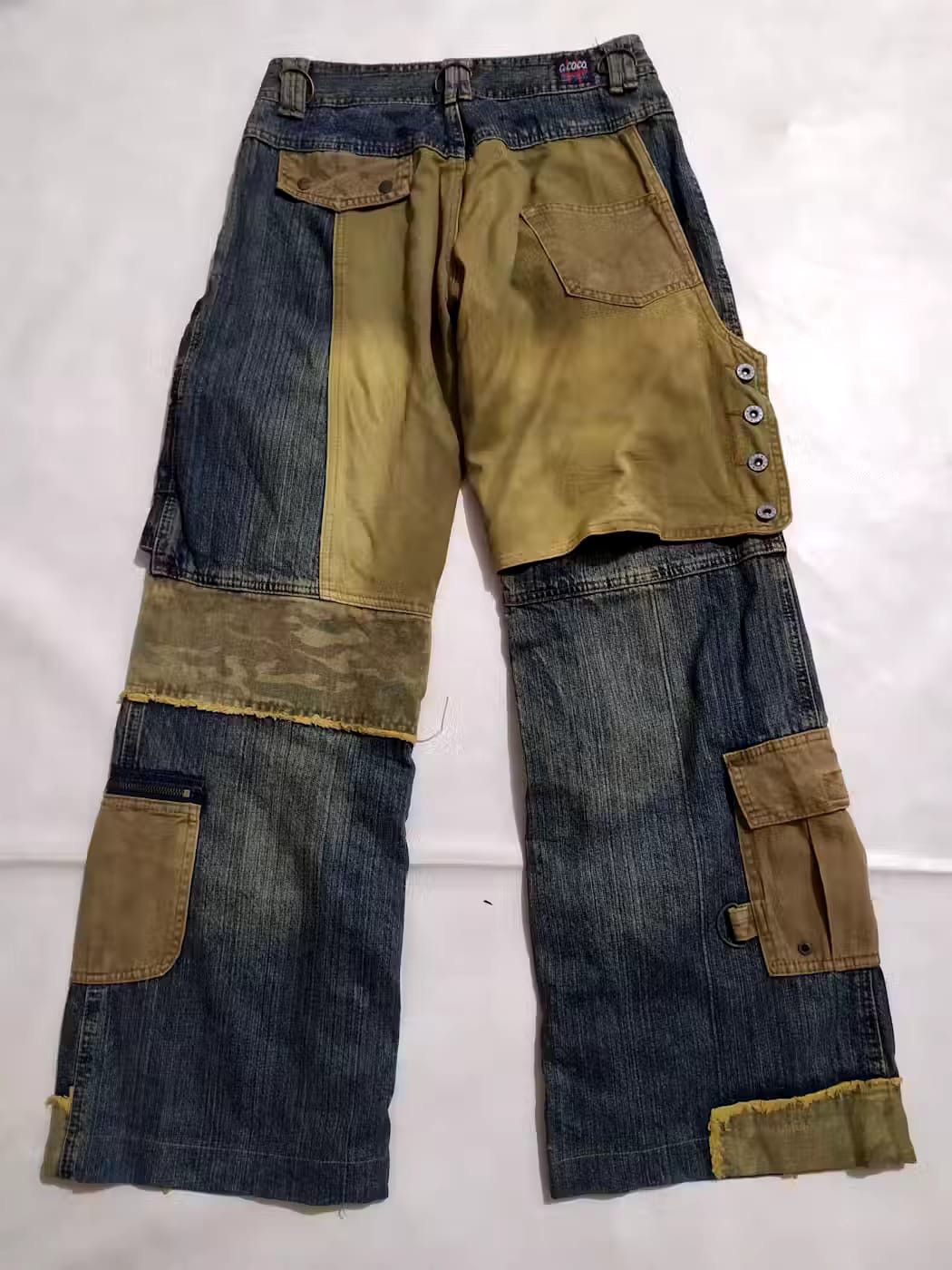 Japanese Brand ACOCO Japan Heavy Cargo Multipocket Bondage Patchwork Pants Size US 28 / EU 44 - 7 Thumbnail