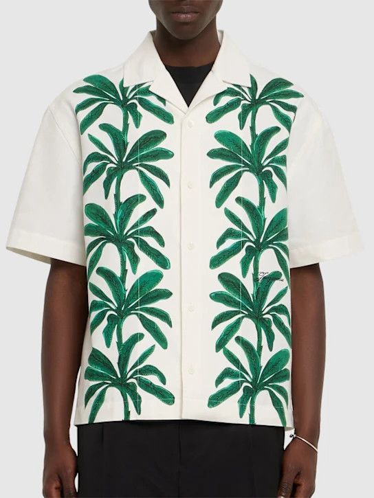 Jacquemus o1lsvrm0425 Jean Cotton Printed SS Shirt in Beige/Green Size US S / EU 44-46 / 1 - 3 Thumbnail