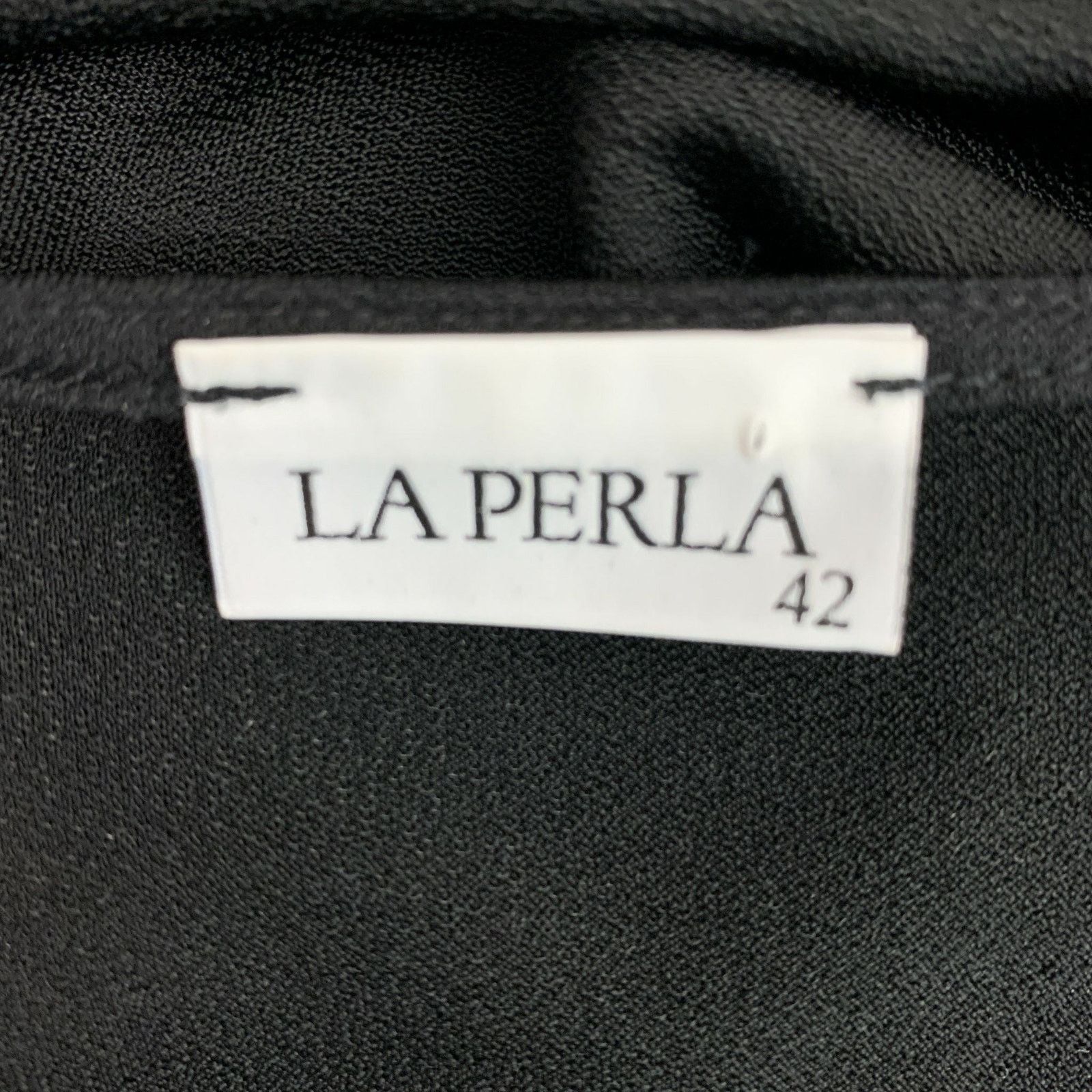 La Perla LA PERLA Black Jersey Crochet Sleeveless Cocktail Dress Size M / US 6-8 / IT 42-44 - 7 Thumbnail