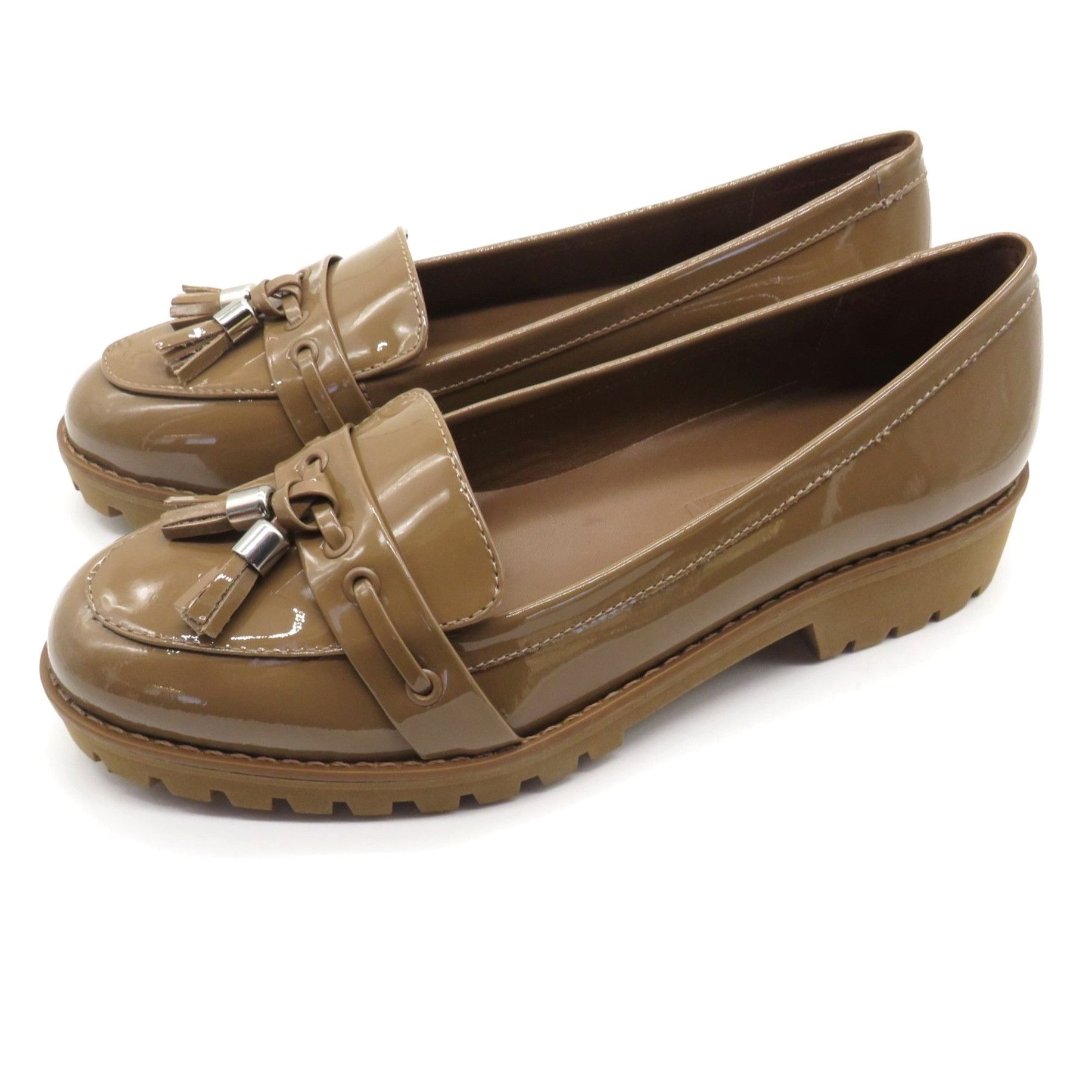 Other Rebecca Allen Women's Patent Leather Nude Loafers Tassels Size US 6.5 / IT 36.5 - 5 Thumbnail