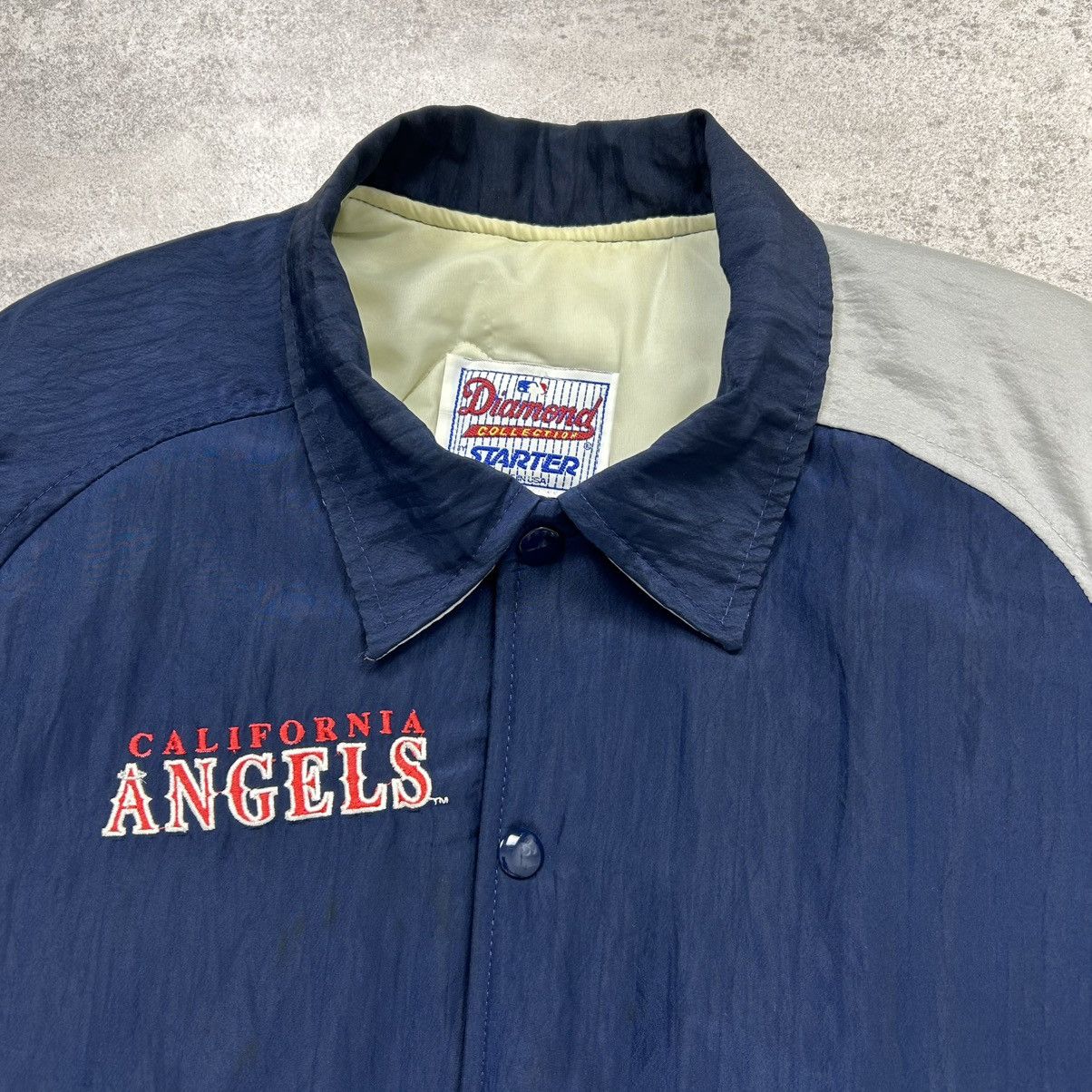 MLB × Starter × Vintage 90s CALIFORNIA ANGELS DIAMOND COLLECTION SATIN JACKET Size US M / EU 48-50 / 2 - 2 Thumbnail