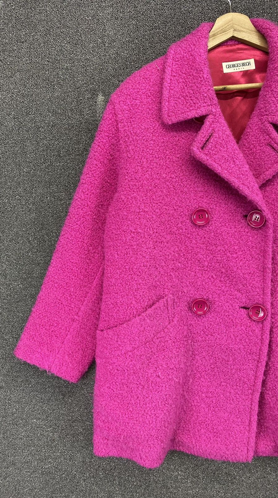 George Vintage George Rech Paris Wool Coat Jacket Size L / US 10 / IT 46 - 3 Thumbnail