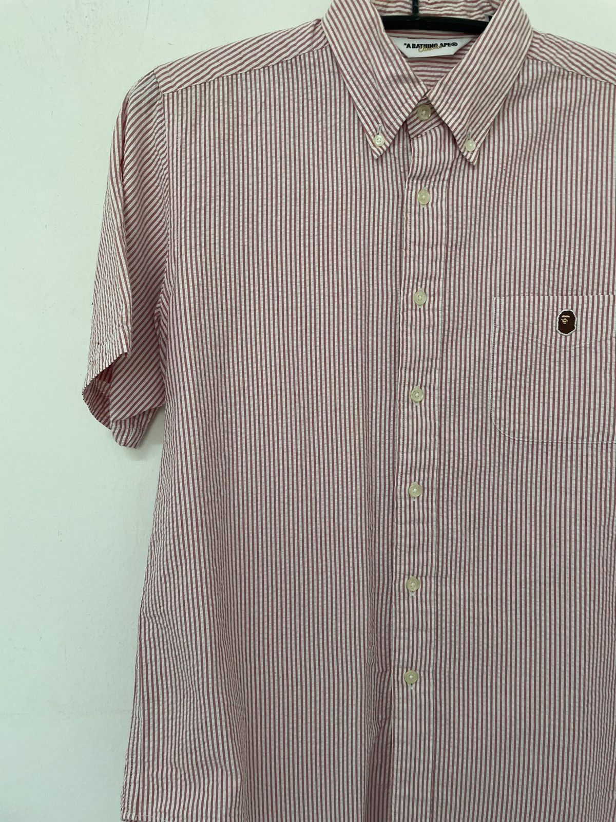Bape ONE POINT STRIPED BD S/S SHIRT Size US M / EU 48-50 / 2 - 2 Thumbnail