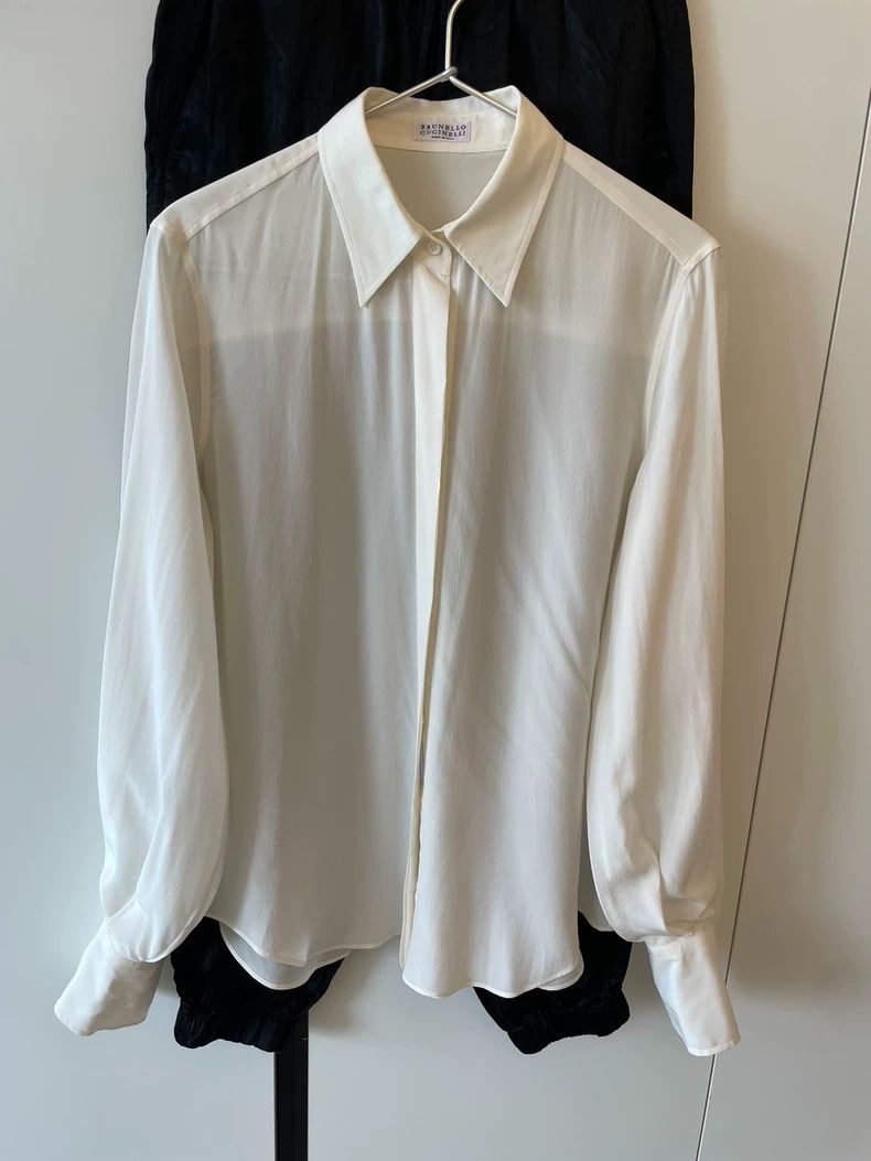 Brunello Cucinelli Brunello Cucinelli Silk Basic Shirt - dmc Size US S / EU 44-46 / 1 - 1 Thumbnail