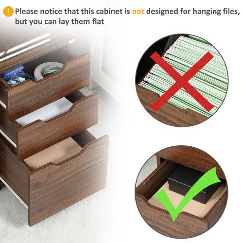 Designer × Homemade HOMCOM 3 Drawer Office Storage Cabinet, Under Desk Cabinet w Size US L / EU 52-54 / 3 - 3 Thumbnail