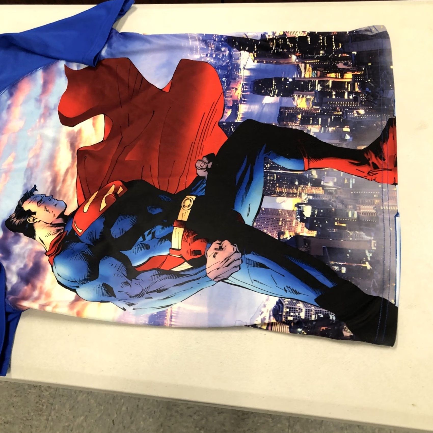 DC Comics Superman Mens T-Shirt Medium Blue All Over Print AOP Short Sleeve DC Comics Graphics Shirt Mens Size US M / EU 48-50 / 2 - 3 Thumbnail