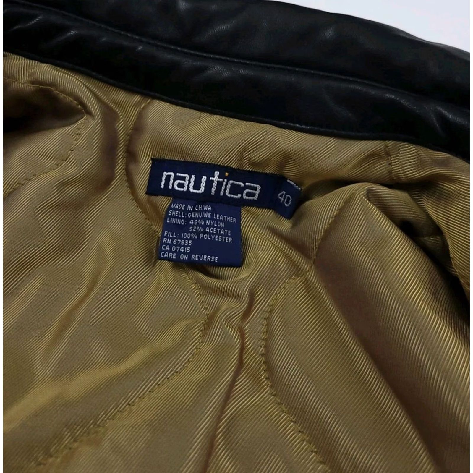 Nautica VINTAGE Nautica Leather Jacket Black Lined 90s USA Sz 40 Mens Jacket Size US XXS / EU 40 - 5 Thumbnail