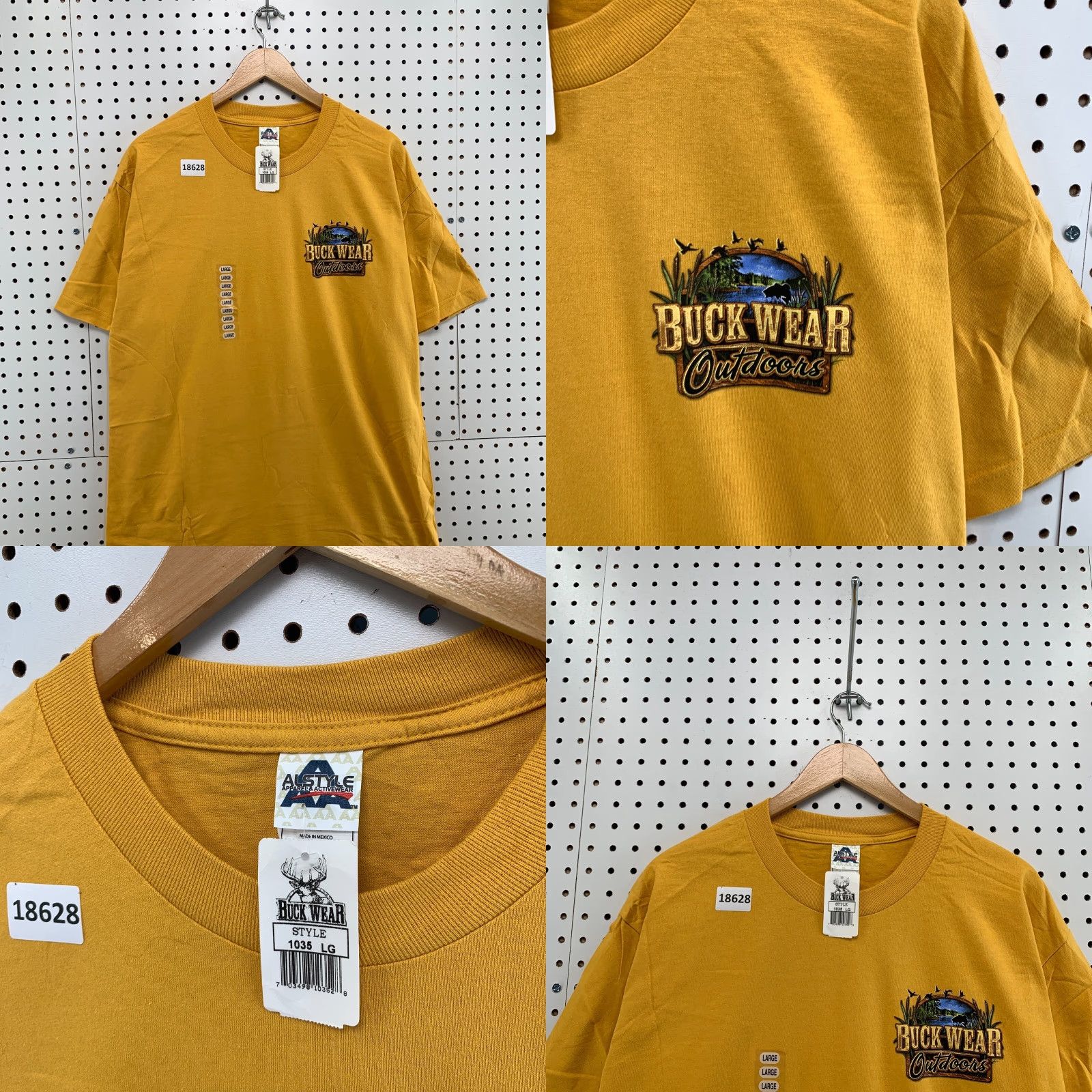 Vintage Buck Wear Outdoors Shirt Yellow Adult Large Fishing Graphic Short Sleeve Size US L / EU 52-54 / 3 - 8 Thumbnail
