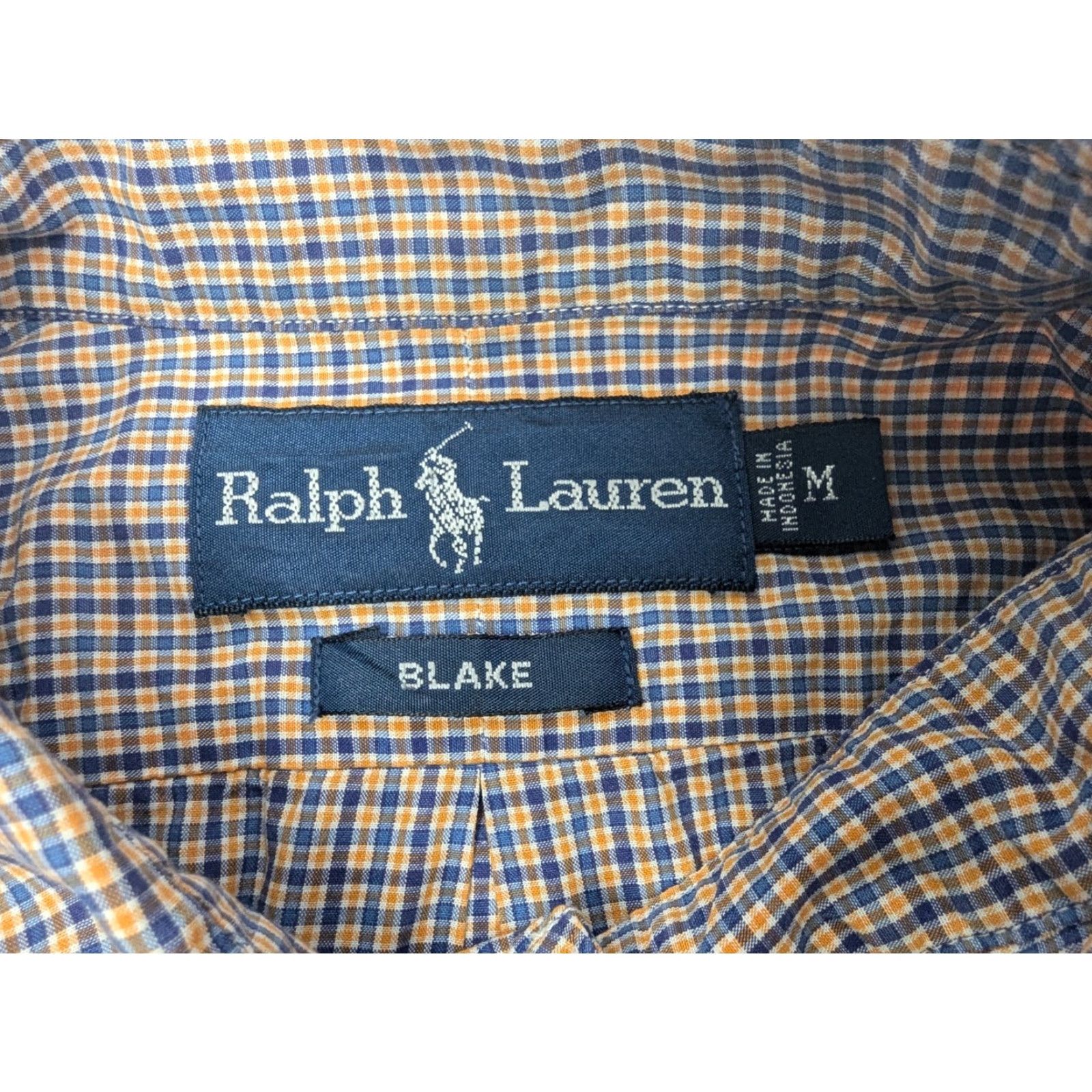 Ralph Lauren Ralph Lauren Blake Shirt Men's M Pony Button Down Orange Blue Plaid Short Sleeve Shirt Size US M / EU 48-50 / 2 - 7 Thumbnail