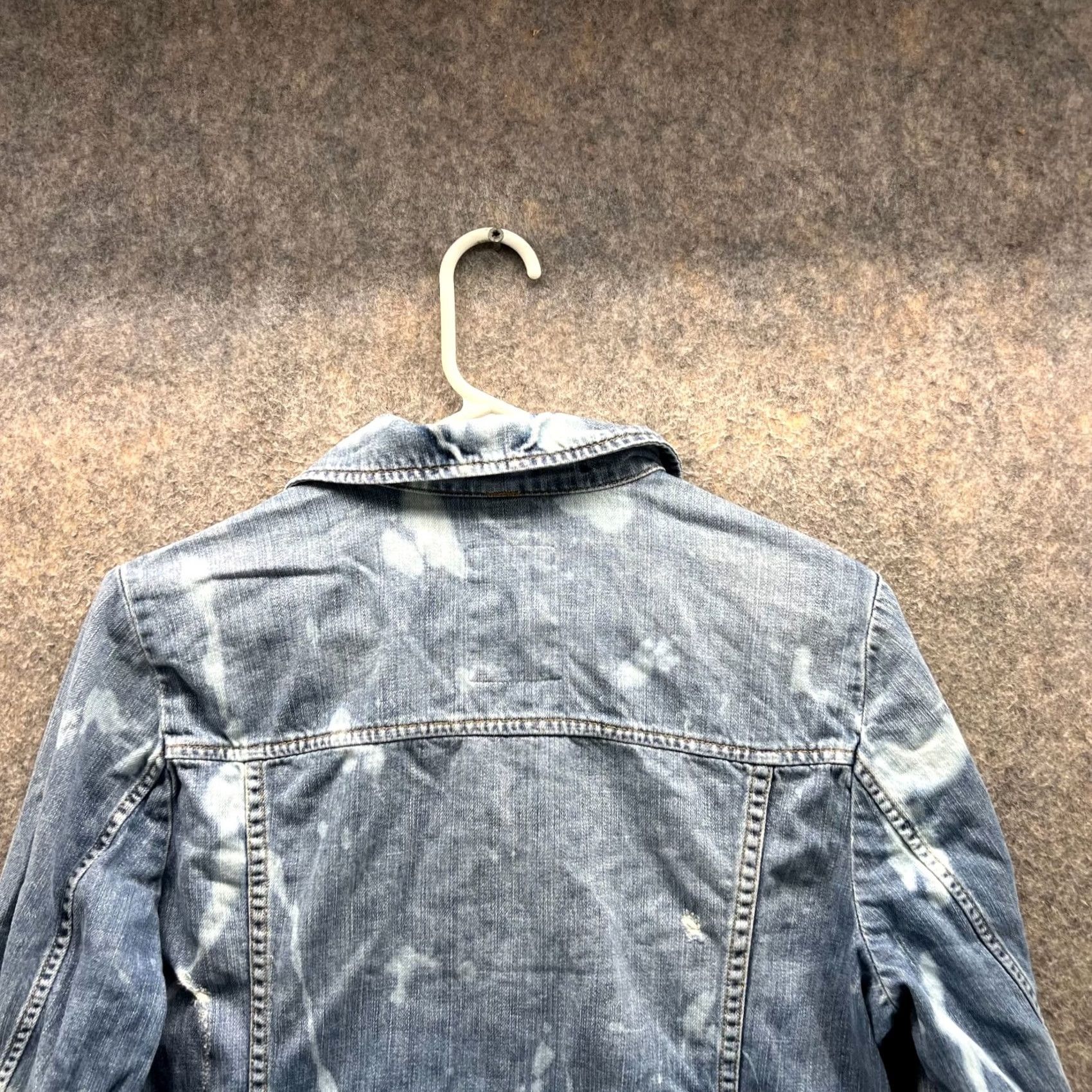 J.Crew VINTAGE J.CREW Denim Jacket Women Medium Blue Distressed Casual Jean Indigo Jacket Women M Blue Denim Vintage Jacket Mens Womens Size 32" / US 10 / IT 46 - 3 Thumbnail