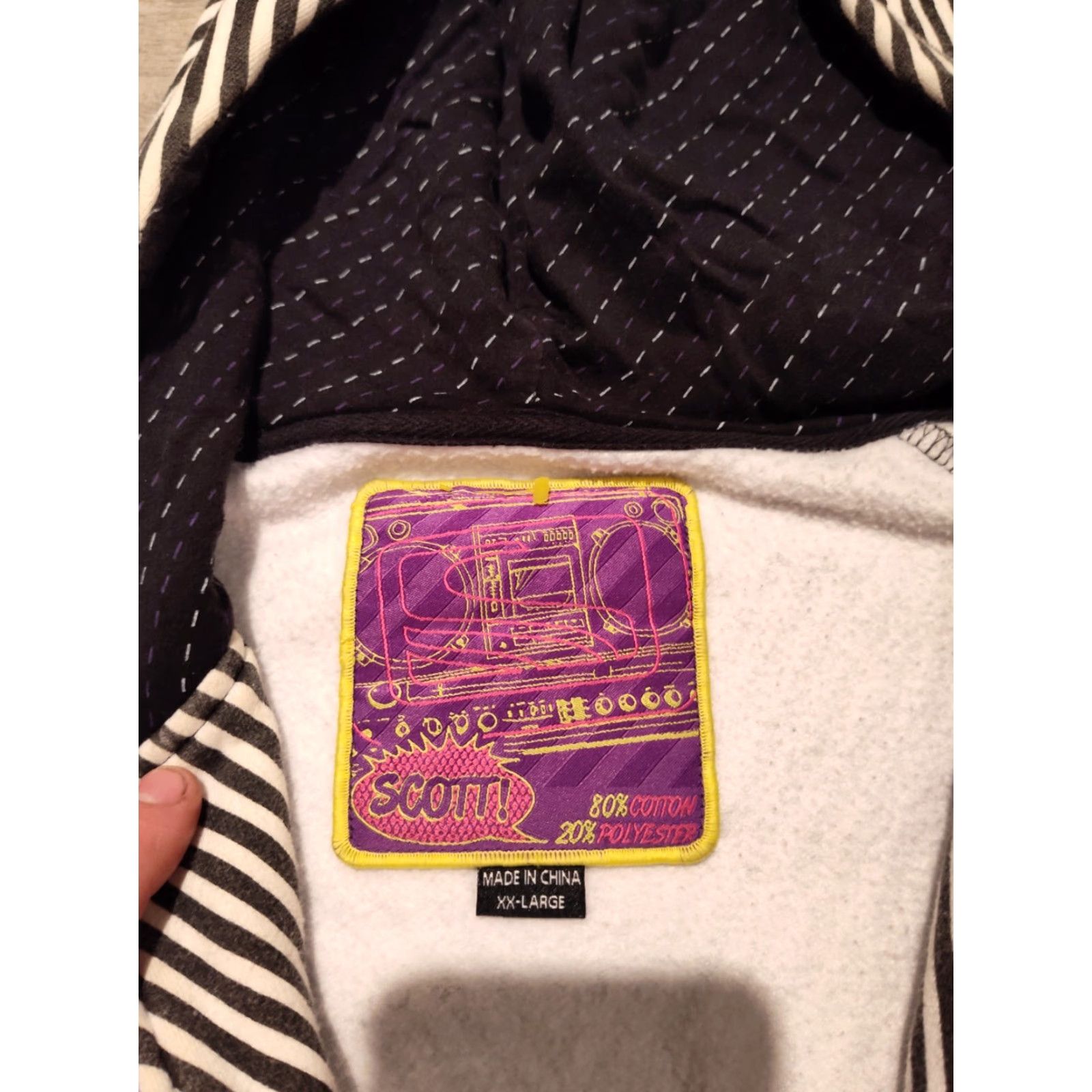 Vintage VINTAGE Scott Women's Full Zip Hoodie Striped Purple Black Snowboarding Activewear XXL Size XXL / US 16-18 / IT 52-54 - 7 Thumbnail