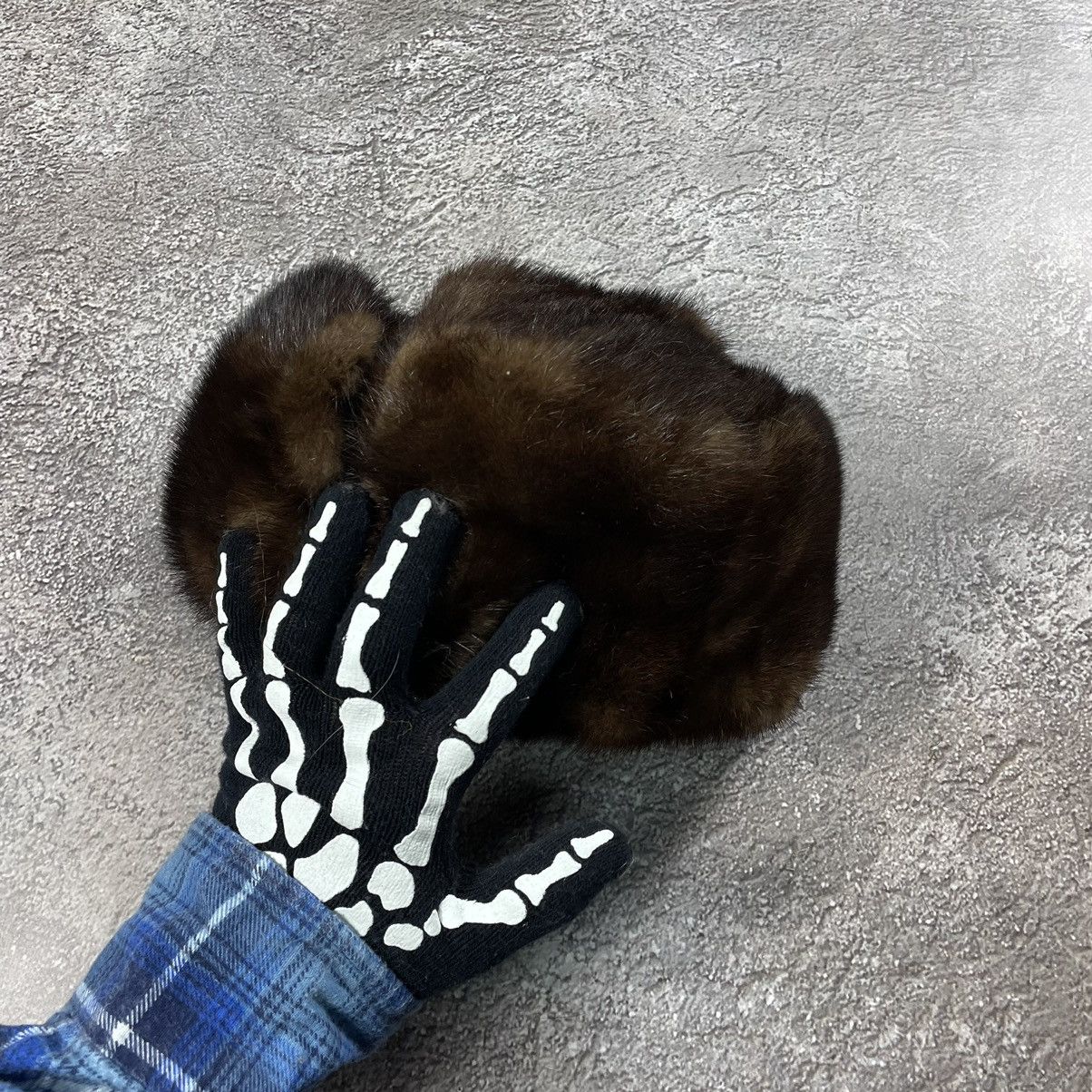 Vintage Vintage 90s Mohair Beanie Skeleton Hand Grunge Alt Baggy OS Size ONE SIZE - 1 Thumbnail