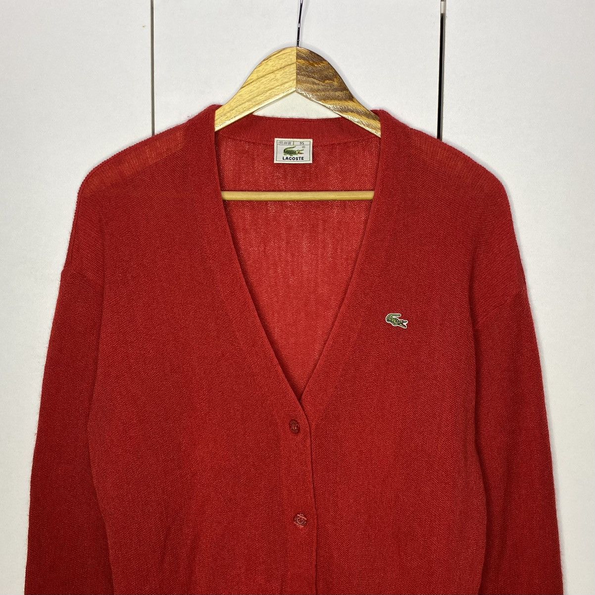 Lacoste Lacoste Relaxed Fit Wool Cardigan | Red Size S / US 4 / IT 40 - 4 Thumbnail