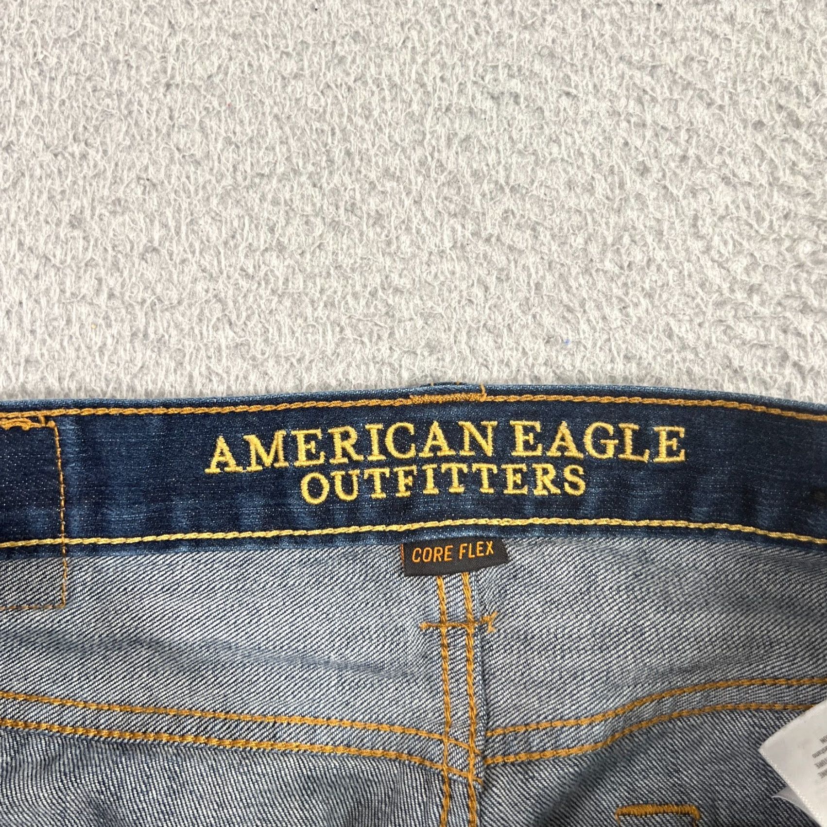 American Eagle Outfitters American Eagle Jeans Slim Straight 32x33 Blue Distressed Men's Denim Size US 32 / EU 48 - 5 Thumbnail