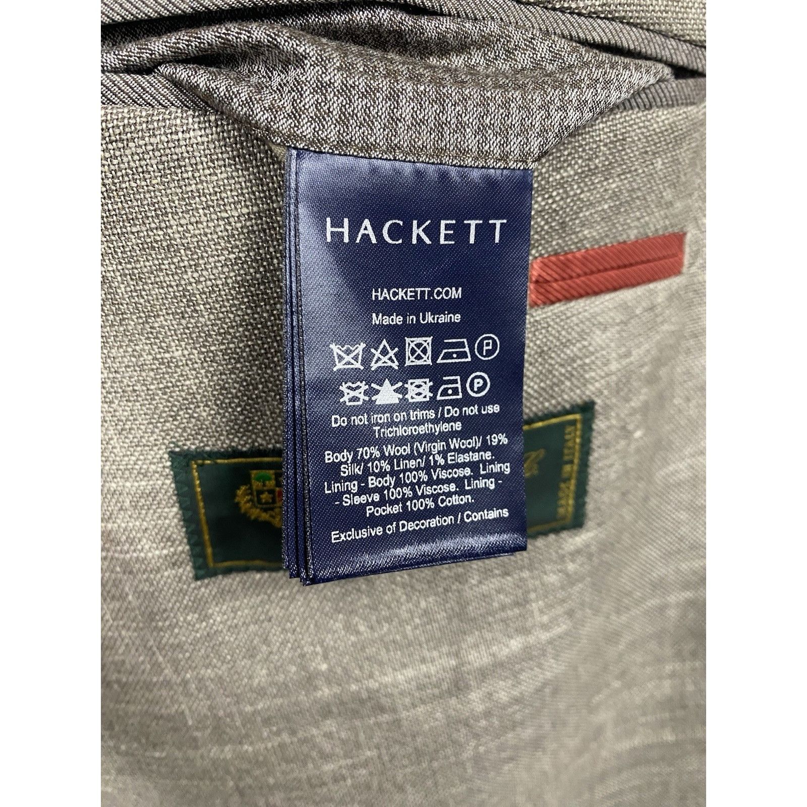 Hackett NWT GREAT Hackett Saville Row Taupe Beige Wool Silk Blazer J Size 46R - 14 Thumbnail