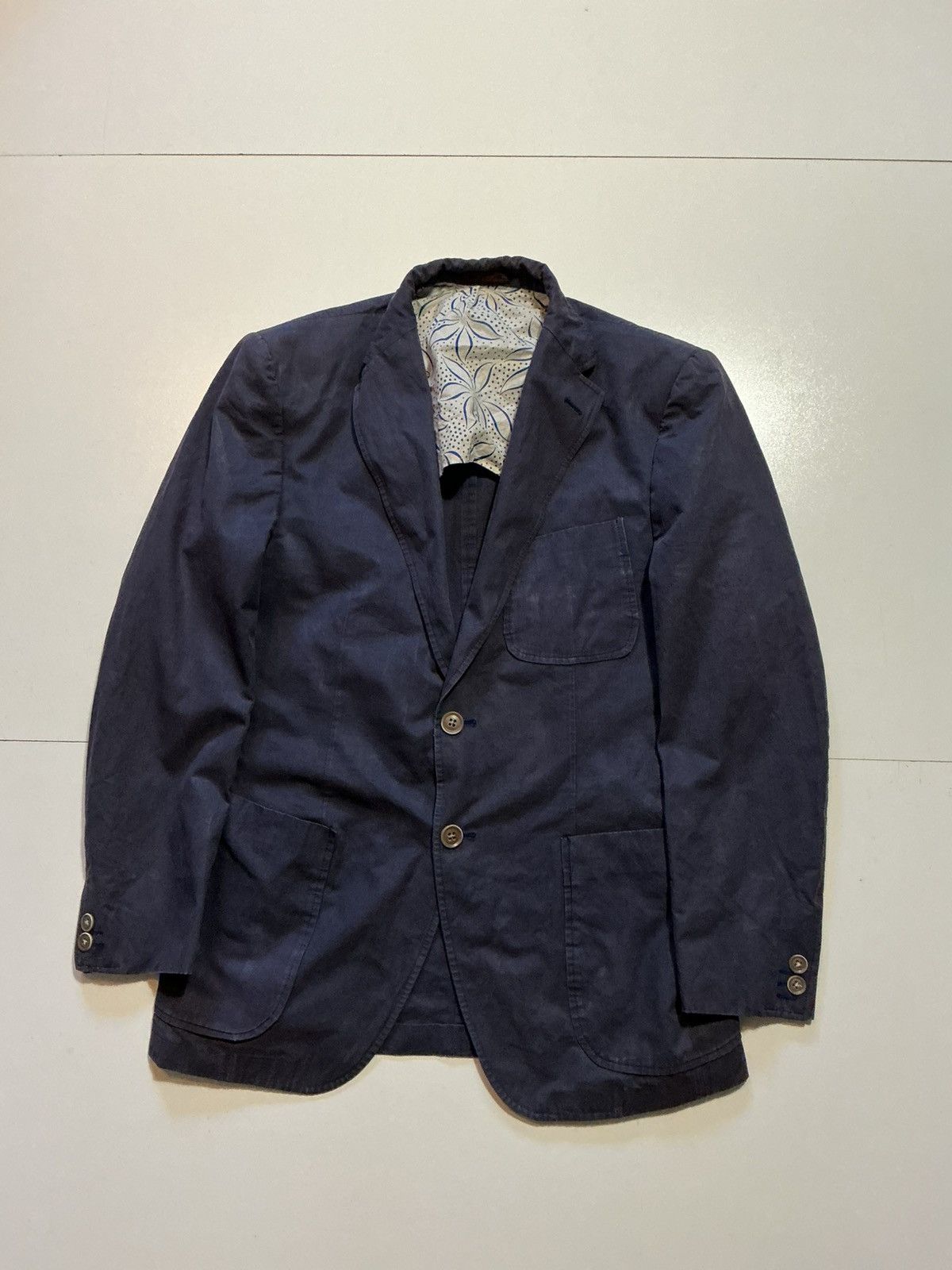 Etro Etro Milano Two Button Navy Blue Sportscoat Blazer Jacket Size US S / EU 44-46 / 1 - 1 Thumbnail