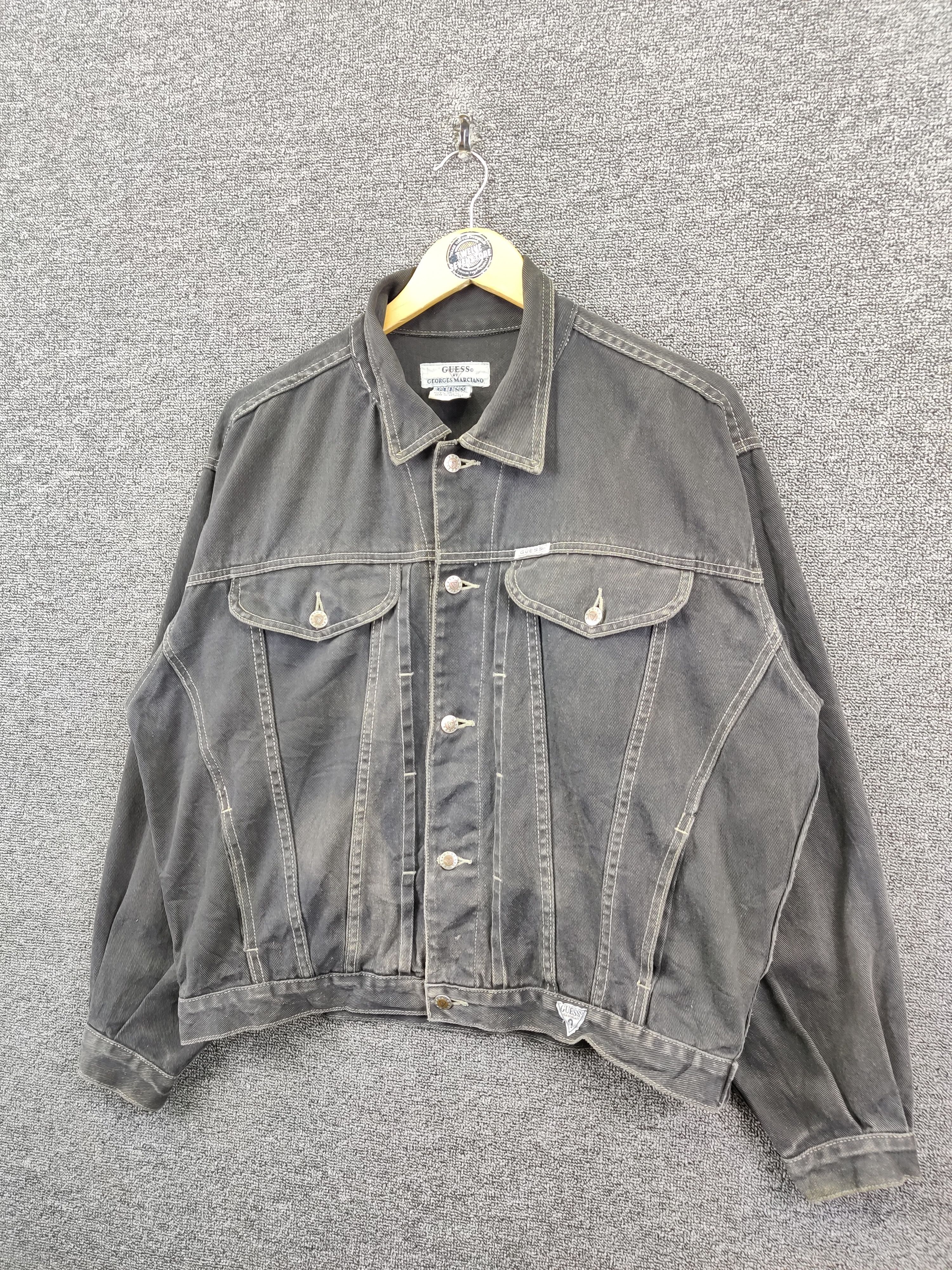 Georges Marciano Vintage 80's Guess Georces Marciano Denim Trucker Jacket Size US XL / EU 56 / 4 - 2 Thumbnail