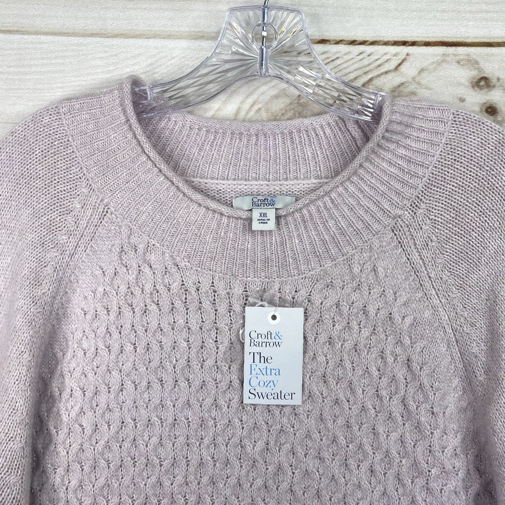 Croft & Barrow Croft & Barrow Sweater Women XXL Purple NWT Extra Cozy Pullover Cable Knit Size XXL / US 16-18 / IT 52-54 - 2 Thumbnail