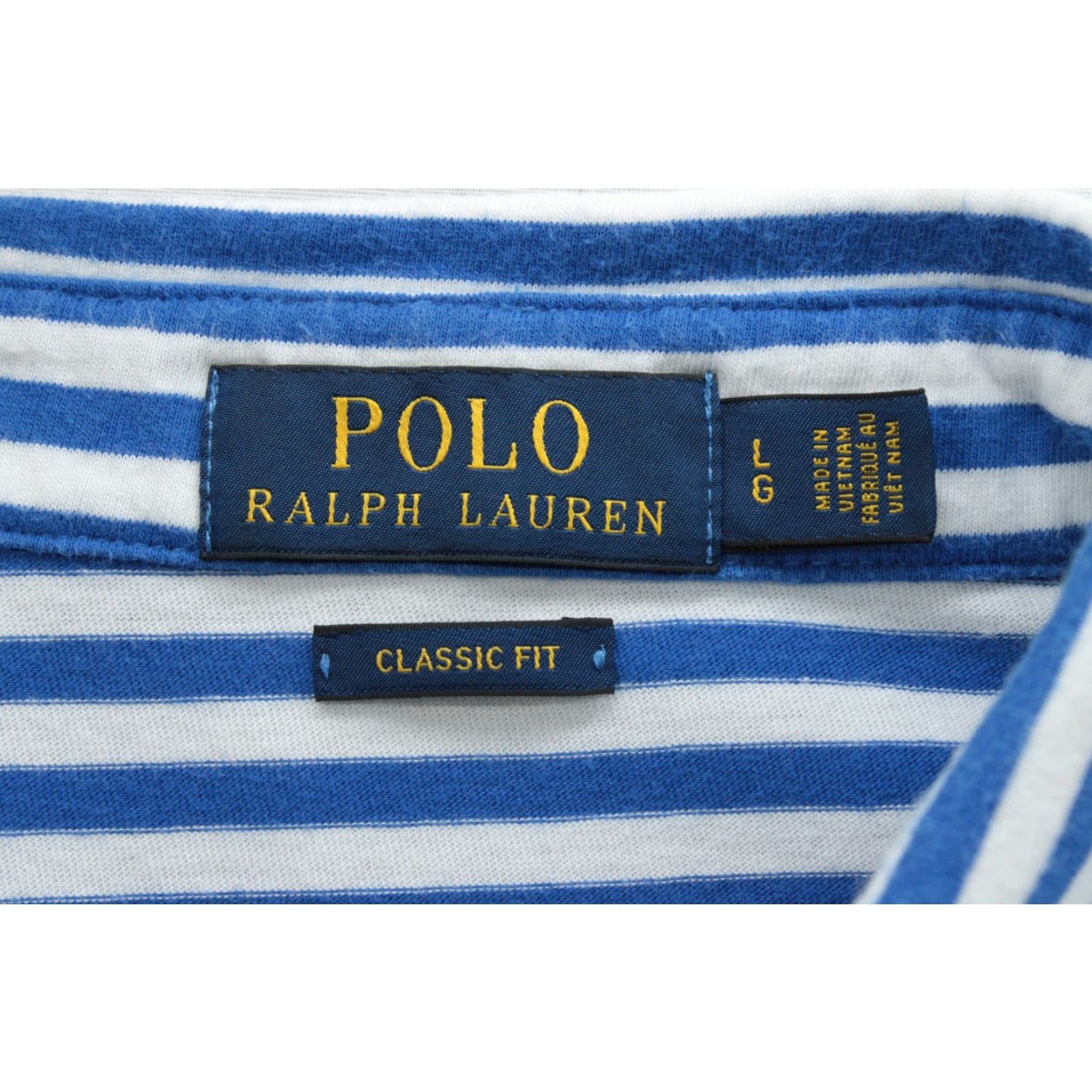 Polo Ralph Lauren Polo Ralph Lauren polo shirt Mens Large Blue White Striped Golf Preppy Stylish Shirt Size US L / EU 52-54 / 3 - 4 Thumbnail