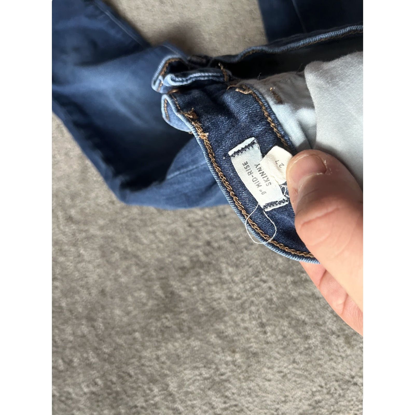 Madewell Madewell Jeans Dark Wash Skinny 9" Mid-Rise Womens Size 27 Casual Collegiate Blue Size 27" / US 4 / IT 40 - 7 Thumbnail