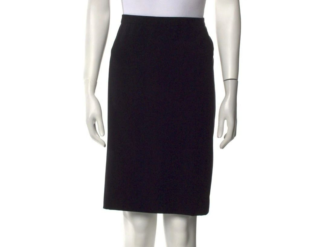 Giorgio Armani Giorgio Armani Black Pencil Skirt – Pleated Accents, Size M Size 28" / US 6 / IT 42 - 1 Thumbnail