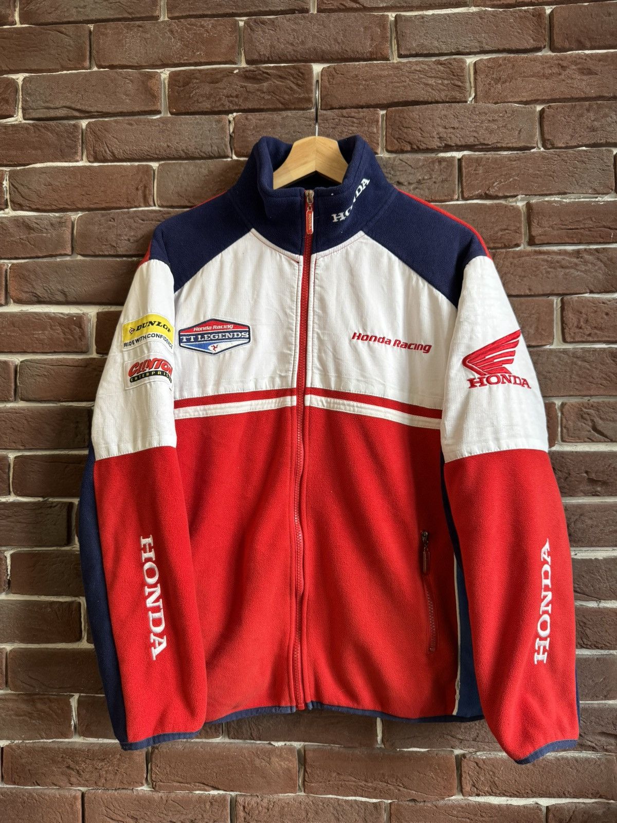 Honda Vintage Y2k Racing Red Fleece Honda Streetwear Rare M Drip Size US M / EU 48-50 / 2 - 1 Thumbnail
