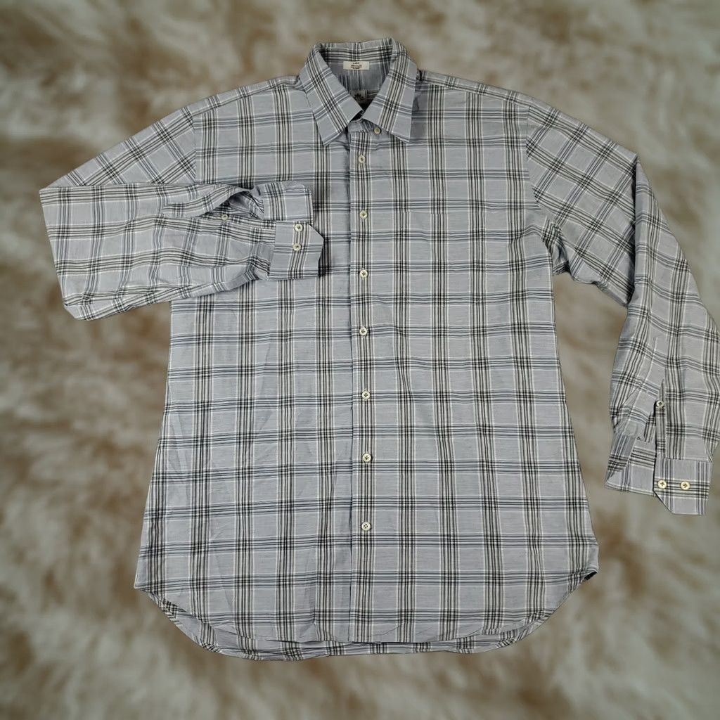 Peter Millar Peter Millar Mens Large Gray Plaid Casual Button Up Long Sleeve Shirt Size US L / EU 52-54 / 3 - 1 Thumbnail