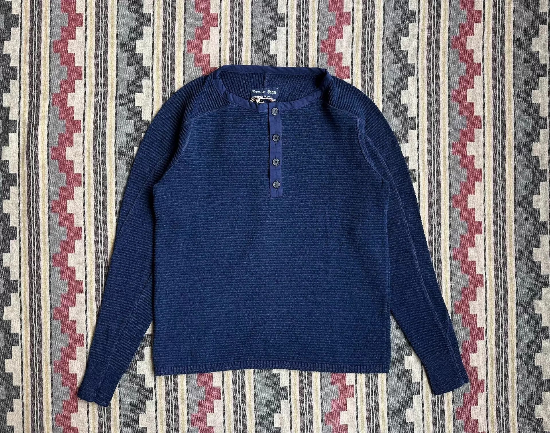 Other Fleurs De Bagne indigo heavyweight 3D tailored henley Size US S / EU 44-46 / 1 - 1 Thumbnail