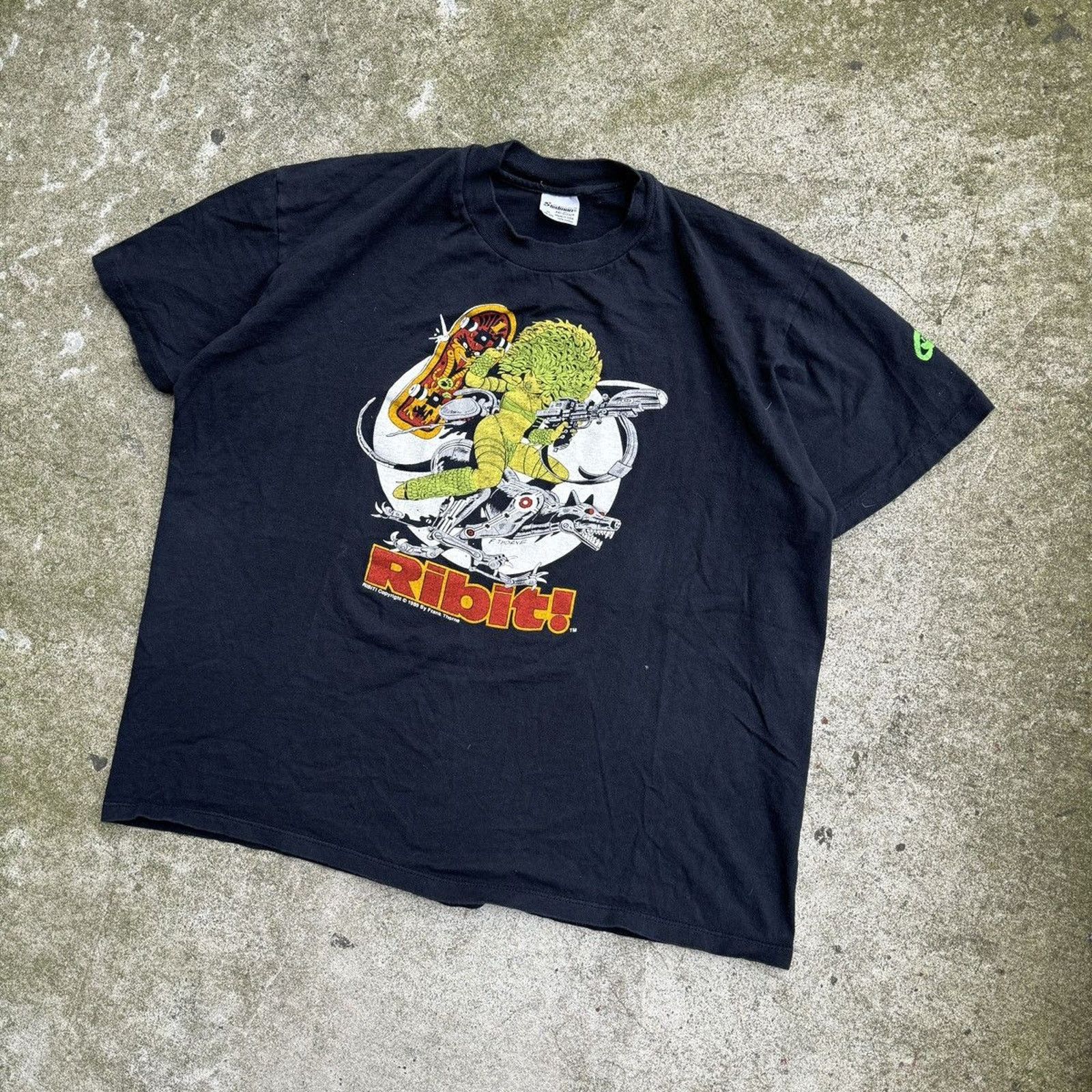 Vintage Vintage 1989 Ribit Frank Thorne Comic Art Tee Size US L / EU 52-54 / 3 - 5 Thumbnail