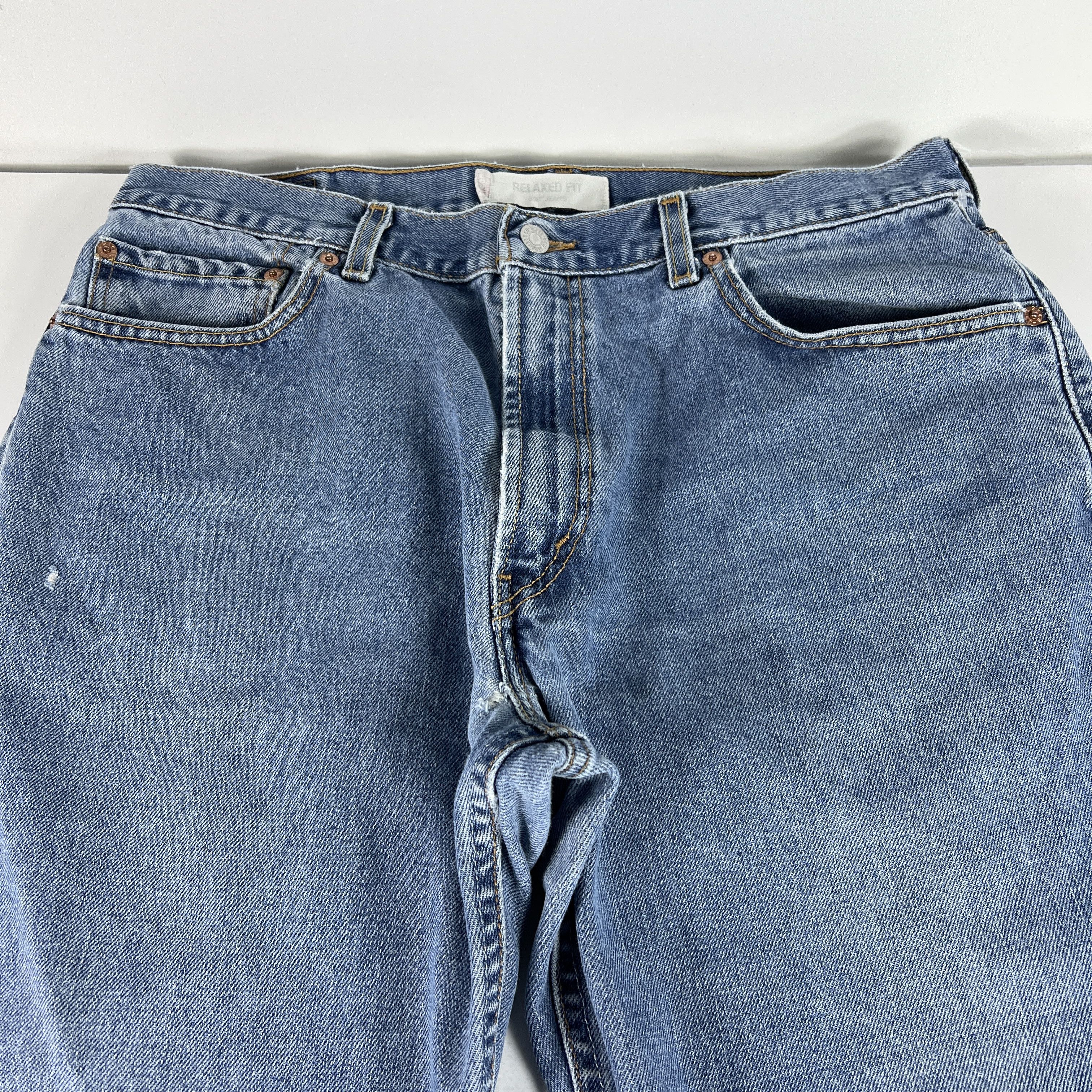 Levi's × Vintage Y2K Levi's Jeans 550 Relaxed Fit Blue Faded Cotton Denim Size US 35 - 5 Thumbnail