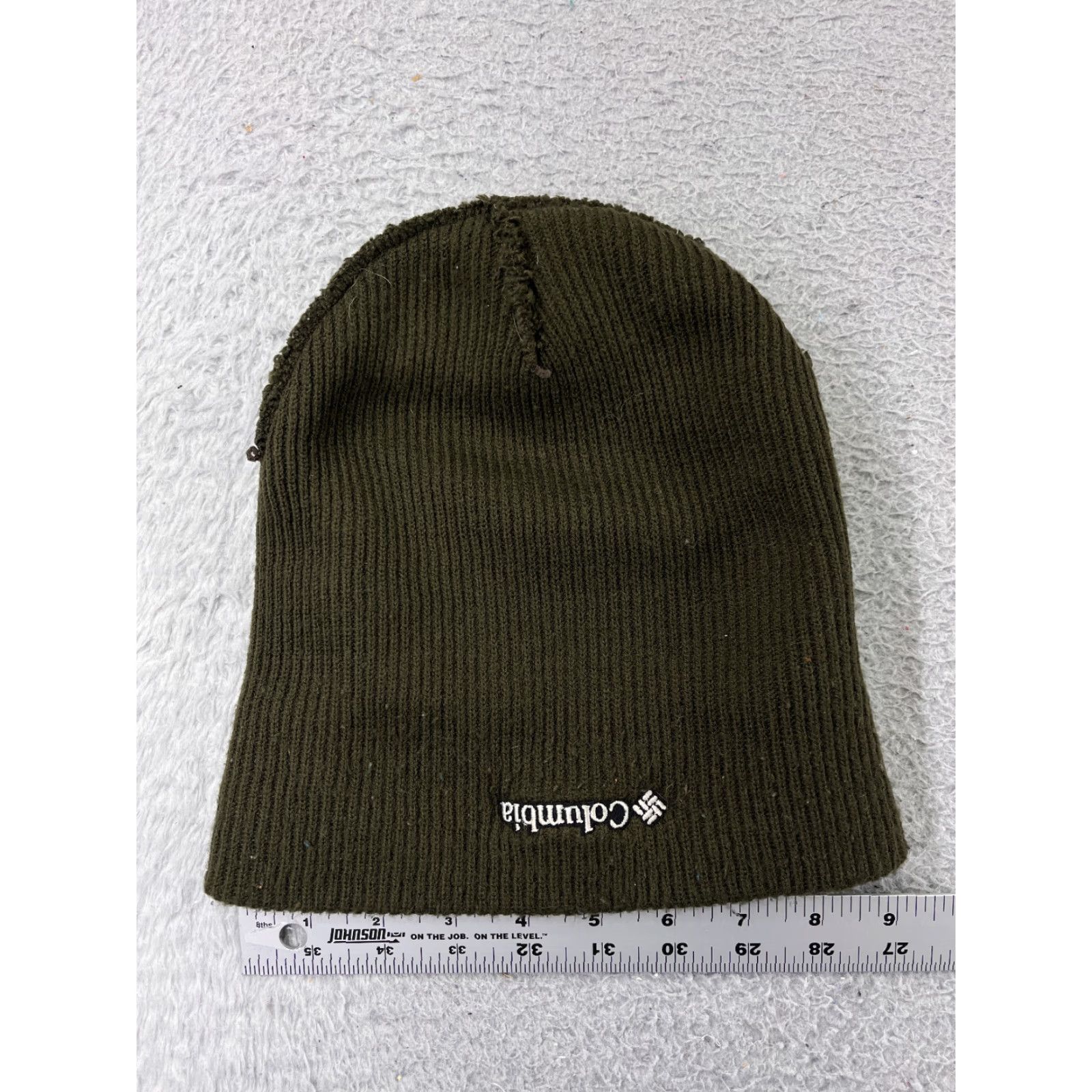 Logo 7 Columbia Beanie Hat Adult One Size Green Knit Embroidered Logo 100% Acrylic Beanie Size ONE SIZE - 4 Thumbnail