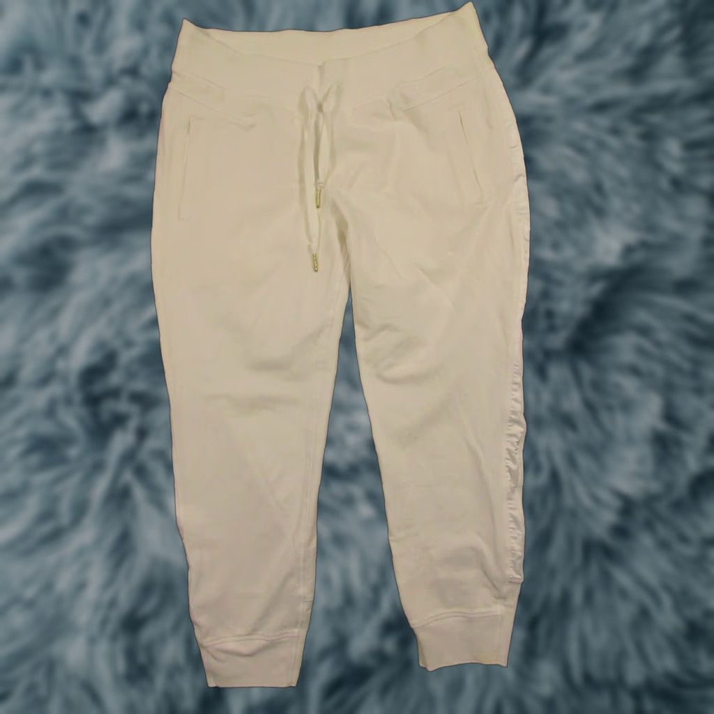 Lululemon Lululemon Jogger Women Size 8 White Cotton Stretch Performance Tapered Leg Pockets Elastic Waist 30x26 Activewear Size 30" / US 8 / IT 44 - 1 Thumbnail