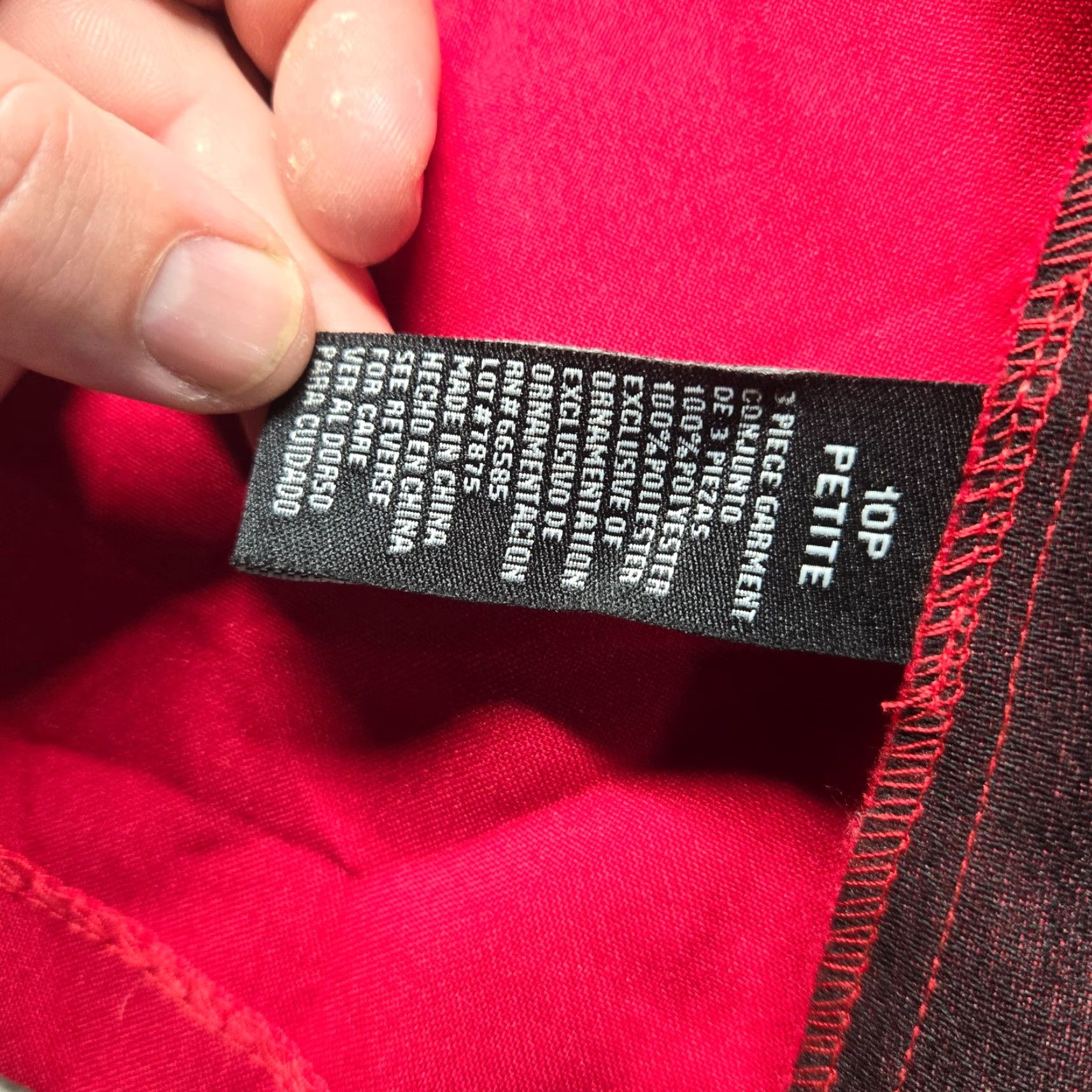 Vintage Perceptions Jacket Solid Red Coat Dress Casual Button Adult 10P Petite Women's Linen Blend Blouse Style Basic 10P Red Fall Spring Summer Winter Size L / US 10 / IT 46 - 3 Thumbnail