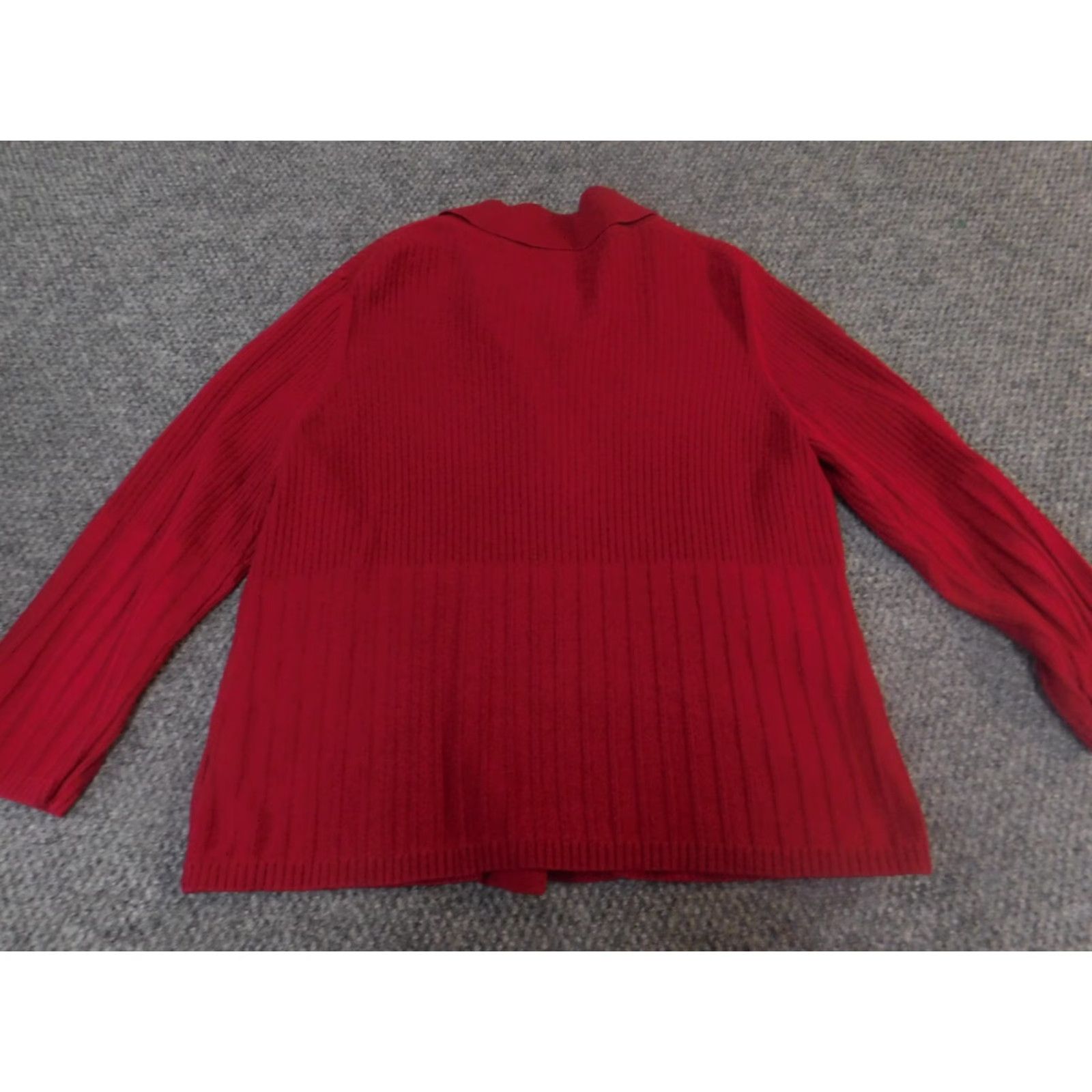 Croft & Barrow Croft & Barrow Womens Cardigan Sweater Medium Red Knit Mock Neck Zip Long Sleeve Cable-Knit Size M / US 6-8 / IT 42-44 - 6 Thumbnail