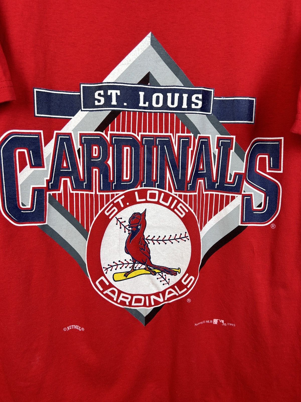 MLB 90s Vintage 1995 MLB St Louis Cardinals Short Sleeve T-Shirt Size US L / EU 52-54 / 3 - 2 Thumbnail
