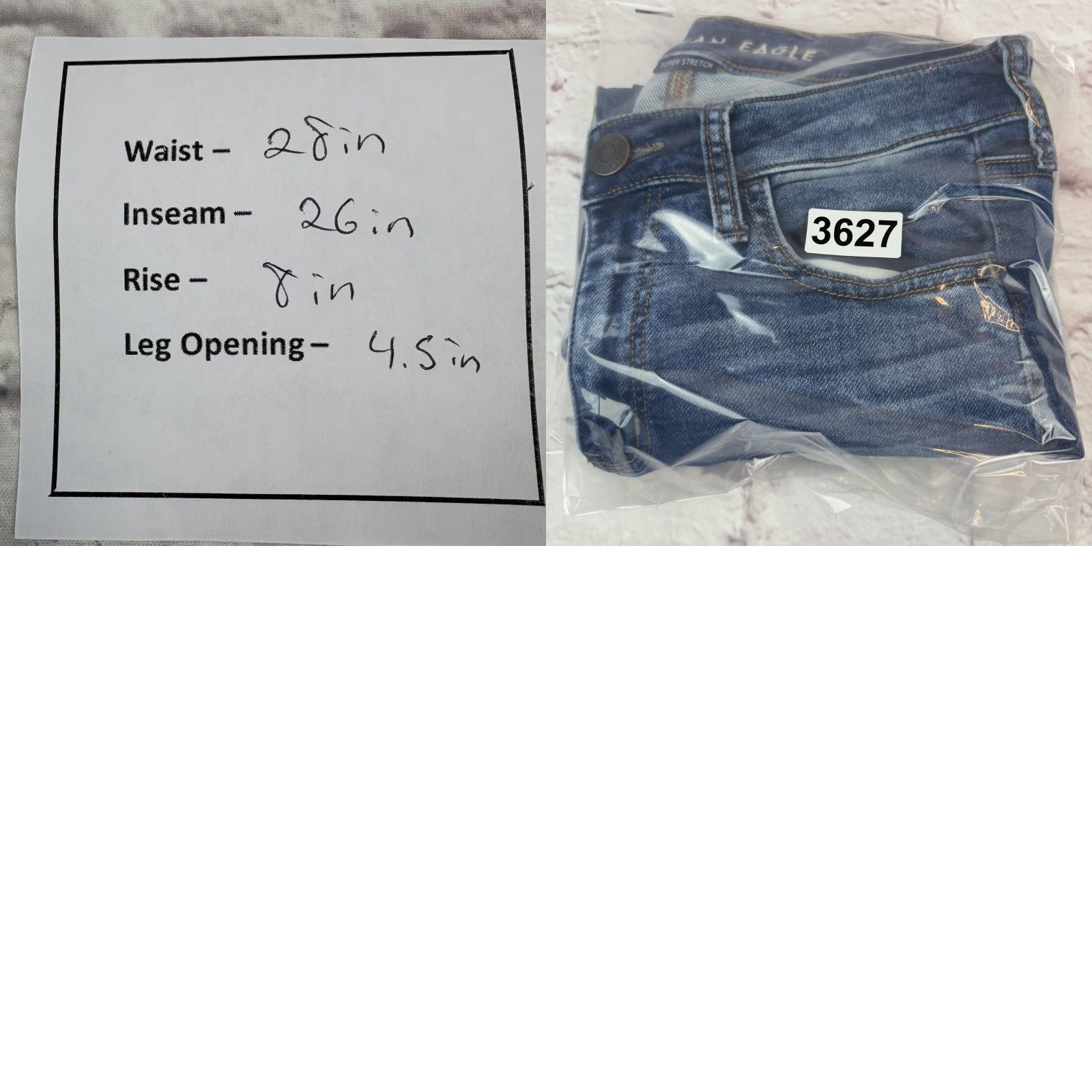 American Eagle Outfitters American Eagle Jeans Womens 6 Short Blue Super Stretch Jegging Distressed Size 28" / US 6 / IT 42 - 10 Thumbnail