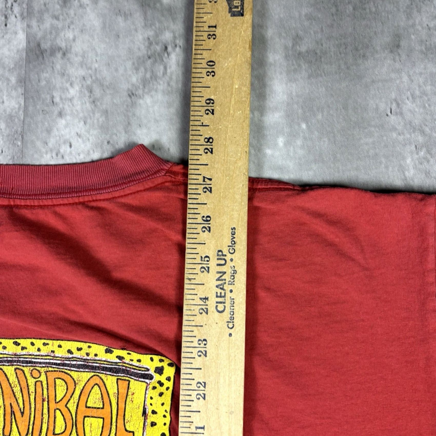 Gildan VINTAGE Cannibal Cafe T Shirt Restaurant Promo Art Red Distressed XL 90s Gildan Crew Neck Short Sleeve Mens T-Shirt Cotton Jersey Regular Fit Size US XL / EU 56 / 4 - 4 Thumbnail