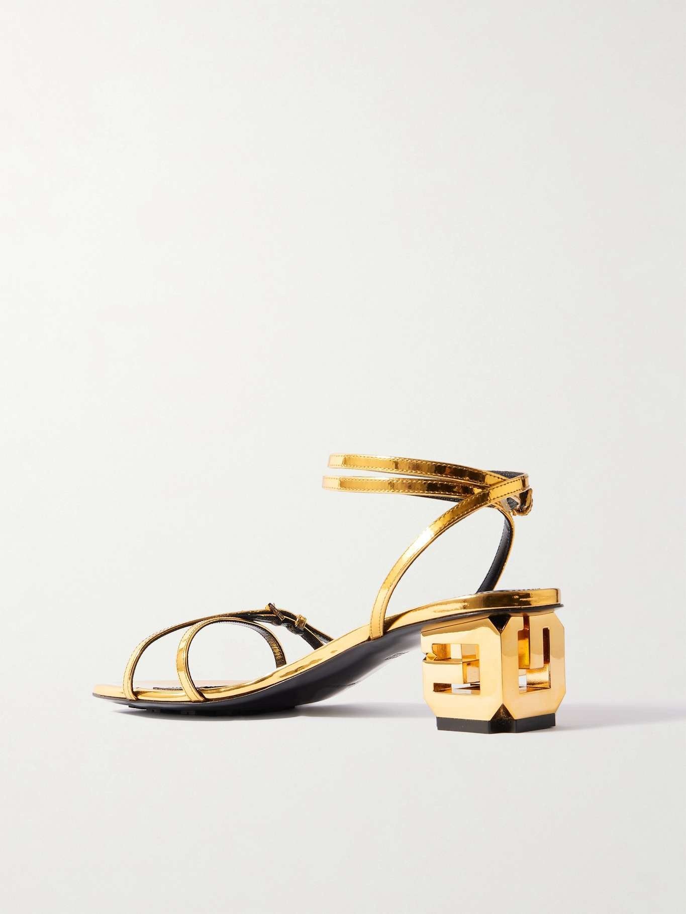 Givenchy o1srvl11e0925 G Cube Metallic Leather Sandals in Gold Size US 8 / IT 38 - 3 Thumbnail