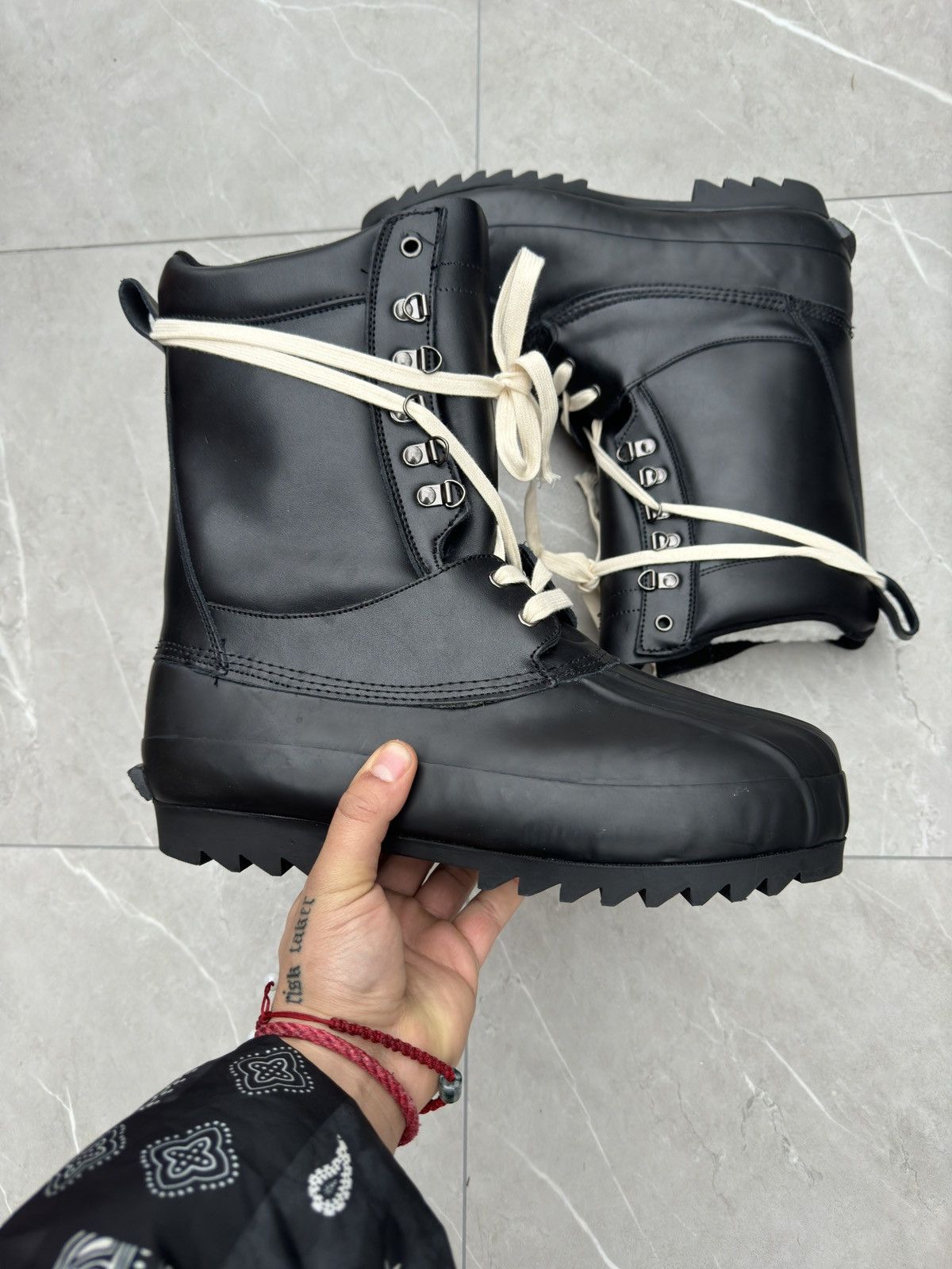 Black Vintage Military Combat Boots