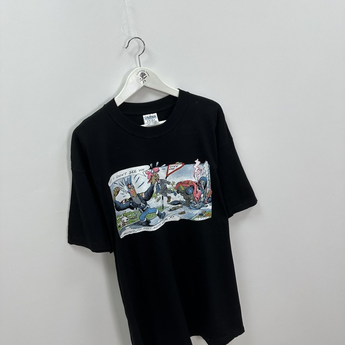 Vintage Vintage 00s Car Crash Motorcycle humor tee Hundred of Nuts Size US XL / EU 56 / 4 - 5 Thumbnail