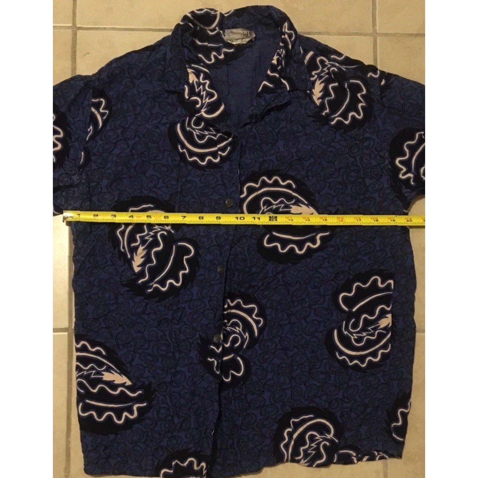 Esprit Vtg 90s Esprit Abstract Art All Over Print Button-Up Women’s M Blue Shirt Size M / US 6-8 / IT 42-44 - 4 Thumbnail