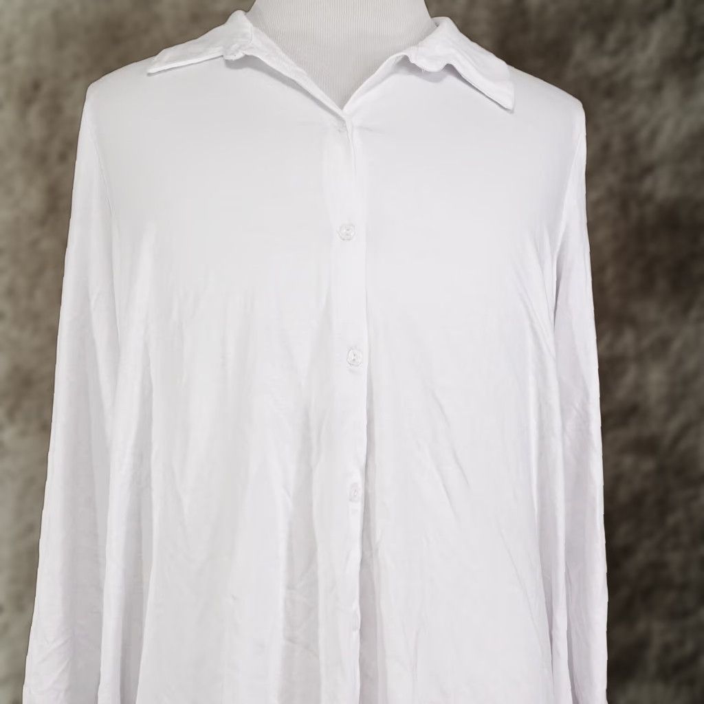 Vintage VINTAGE Cupio Women's Shirt XL White Blouse Tunic Long Sleeve Button Up Classic Minimalist Seasonal Women's Size XL / US 12-14 / IT 48-50 - 1 Thumbnail