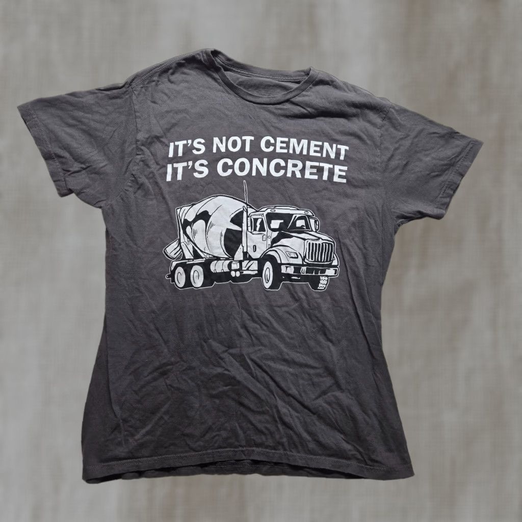 Vintage It's Not Cement It's Concrete T-Shirt Funny Masonry Occupation Adult Men L Large Shirt Gray 100% Preshrunk Cotton Mens Shirts 90s? Size US L / EU 52-54 / 3 - 1 Thumbnail