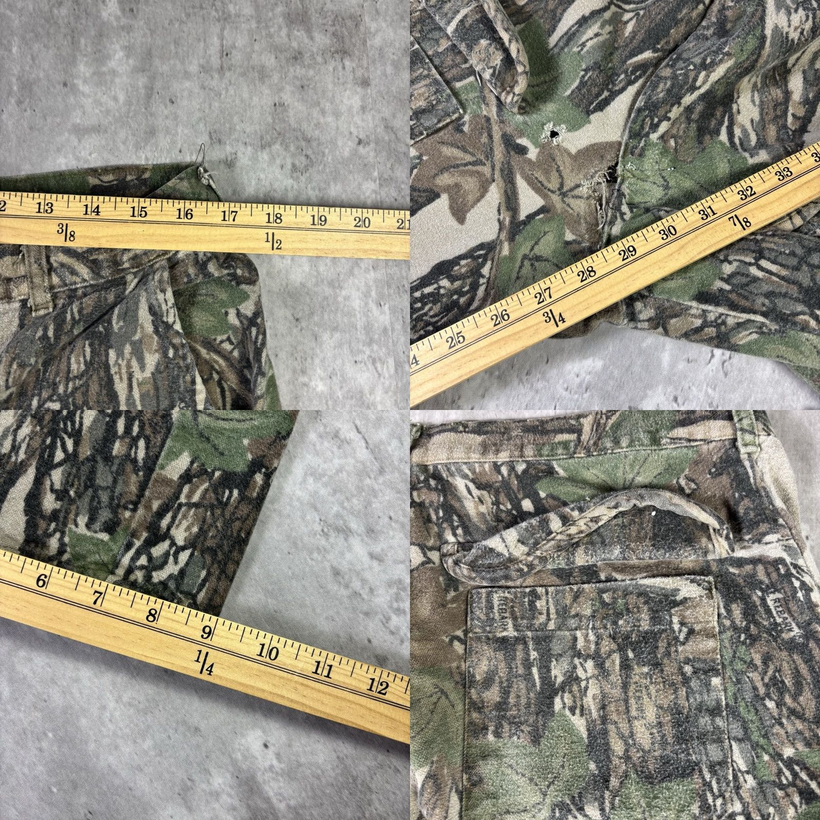 AMO VINTAGE Camo Pants RealTree Cotton Camouflage Utility Straight Leg 36x30 Wrangler ProGear Canvas Cargo 90s Mens Size US 36 / EU 52 - 8 Thumbnail