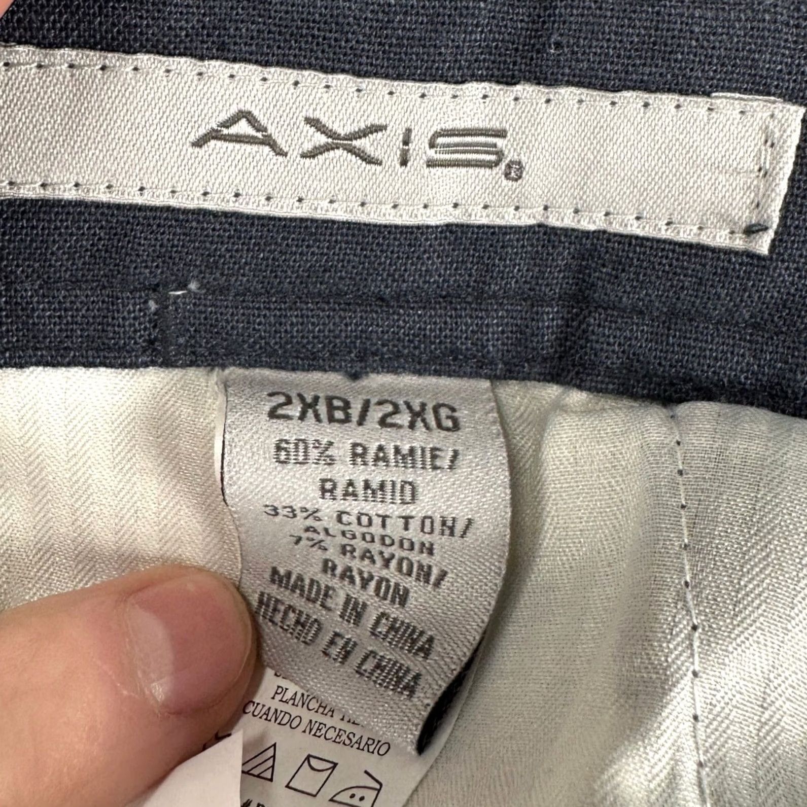 Vintage Axis Mens Shorts 2XB Big Tall Navy Blue Flat Front Pockets Casual Cotton Ramie Rayon Navy Blue 2XB Mens Big Tall Casual Shorts Size US 39 - 4 Thumbnail