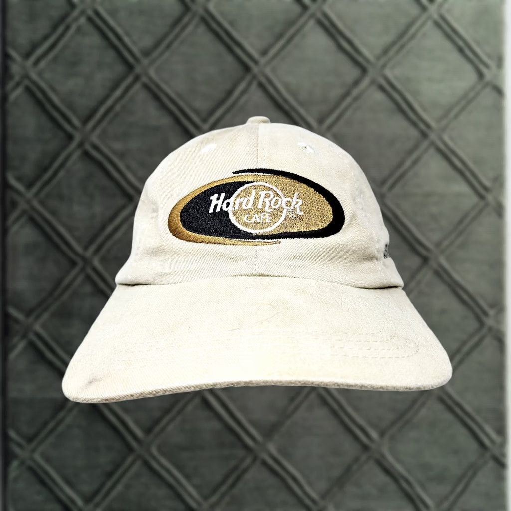 Hard Rock Cafe VINTAGE Hard Rock Cafe Hat Cap Strapback Beige One Size Men Baseball Cap Love All Serve All China 90s Rock Cap Mens Size ONE SIZE - 1 Thumbnail