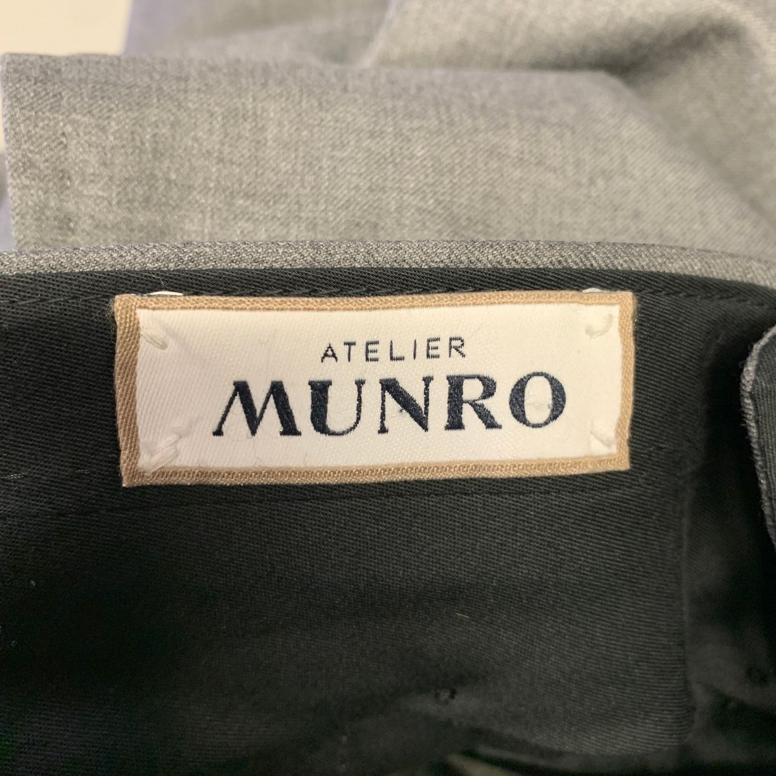 Other ATELIER MUNRO Size 32 Grey Wool Slim Fit Dress Pants Size US 32 / EU 48 - 3 Thumbnail